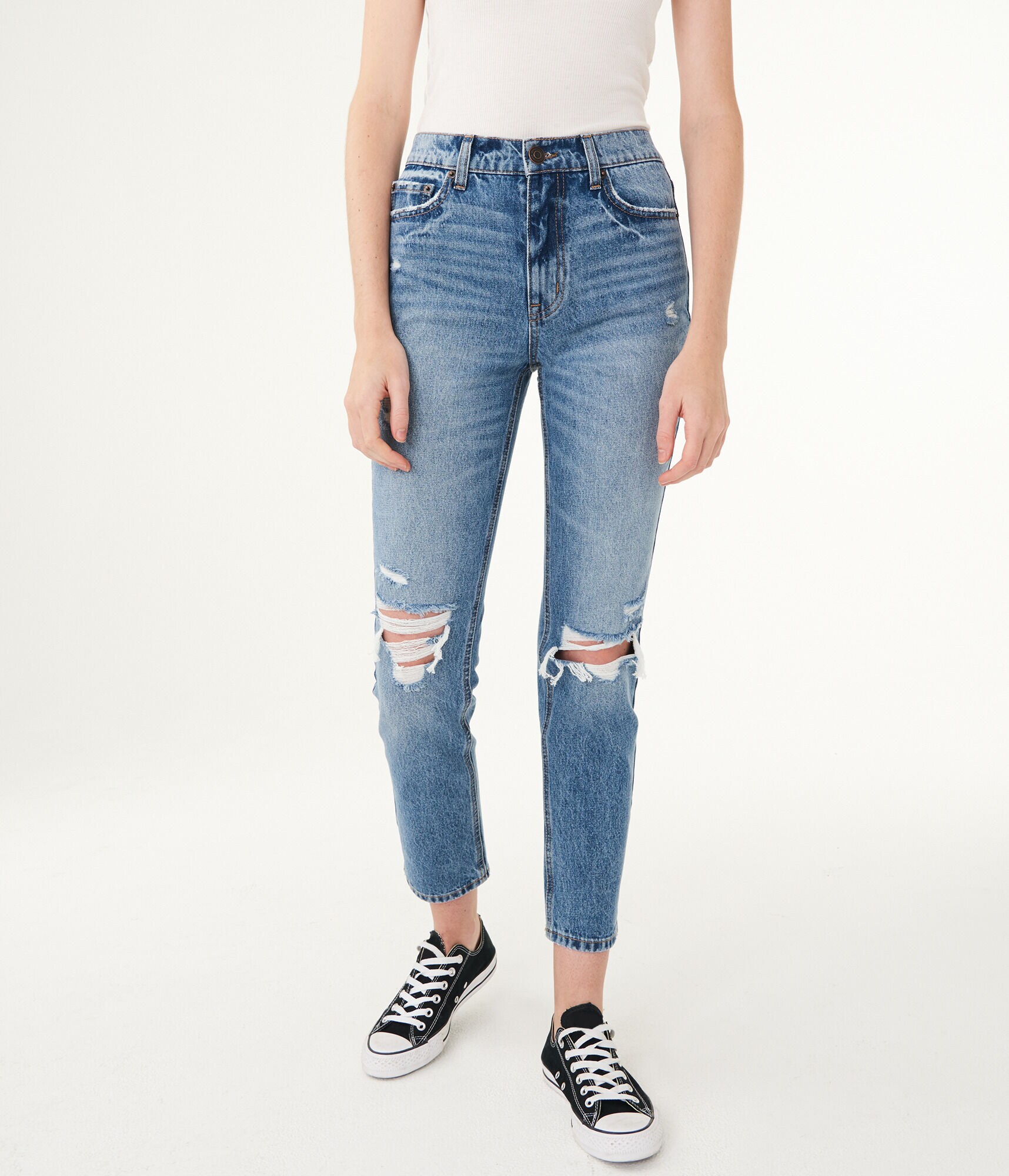 High-Waisted Ankle Mom Jean