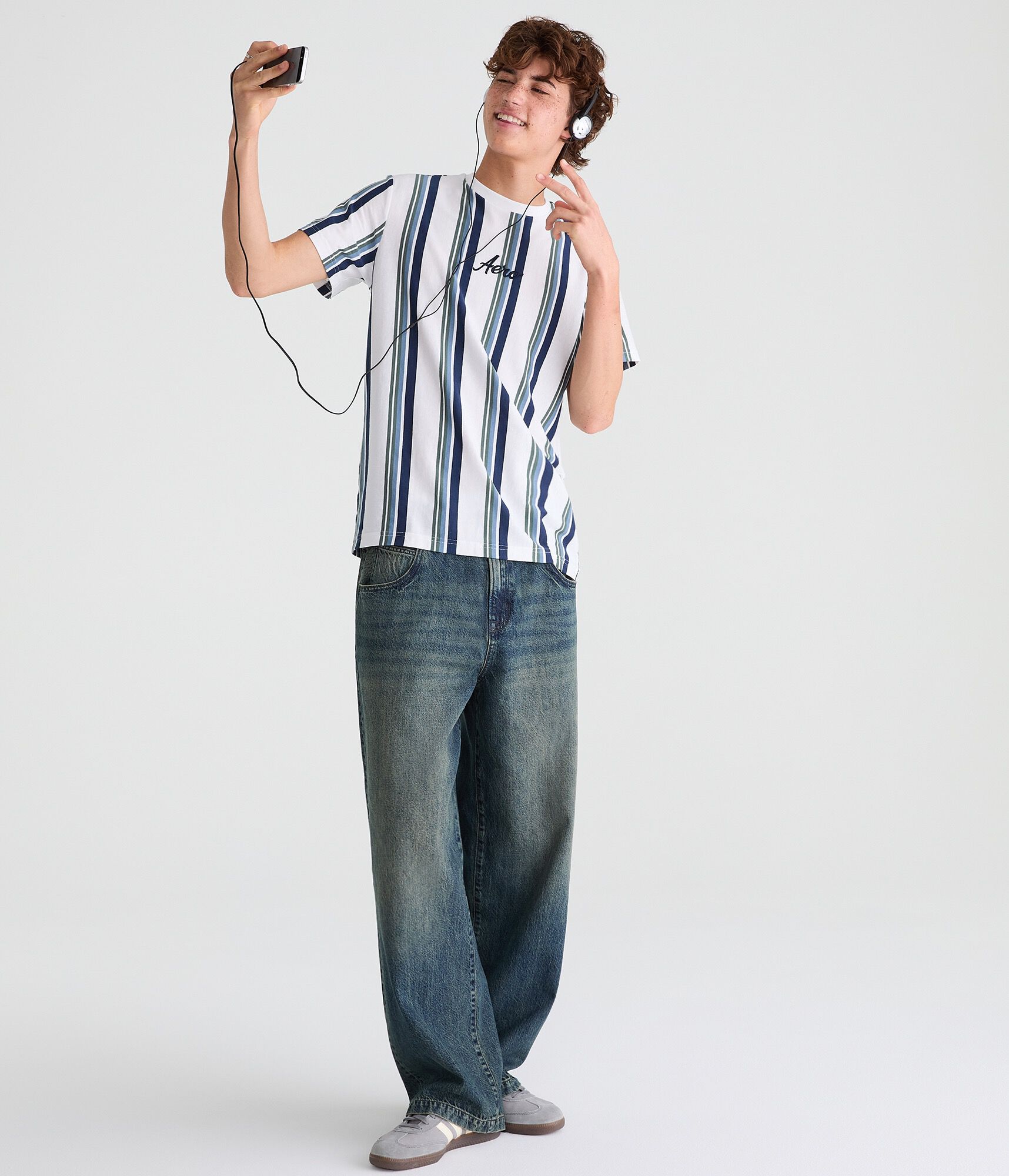 Vertical Stripe Logo Graphic Tee