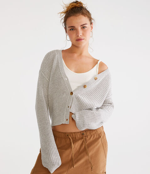 Long Sleeve Buttoned Shaker Cardigan Long Sleeve Buttoned Shaker Cardigan