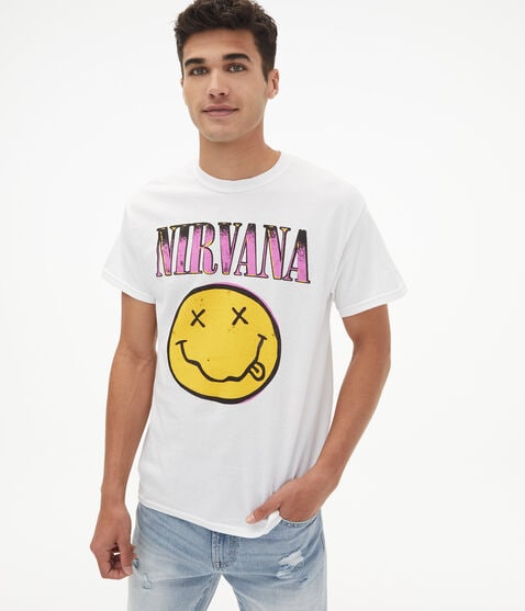 Nirvana Smiley Face Graphic Tee Nirvana Smiley Face Graphic Tee