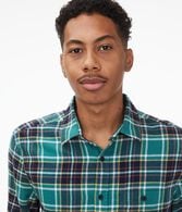 Long Sleeve Plaid Button-Down Shirt