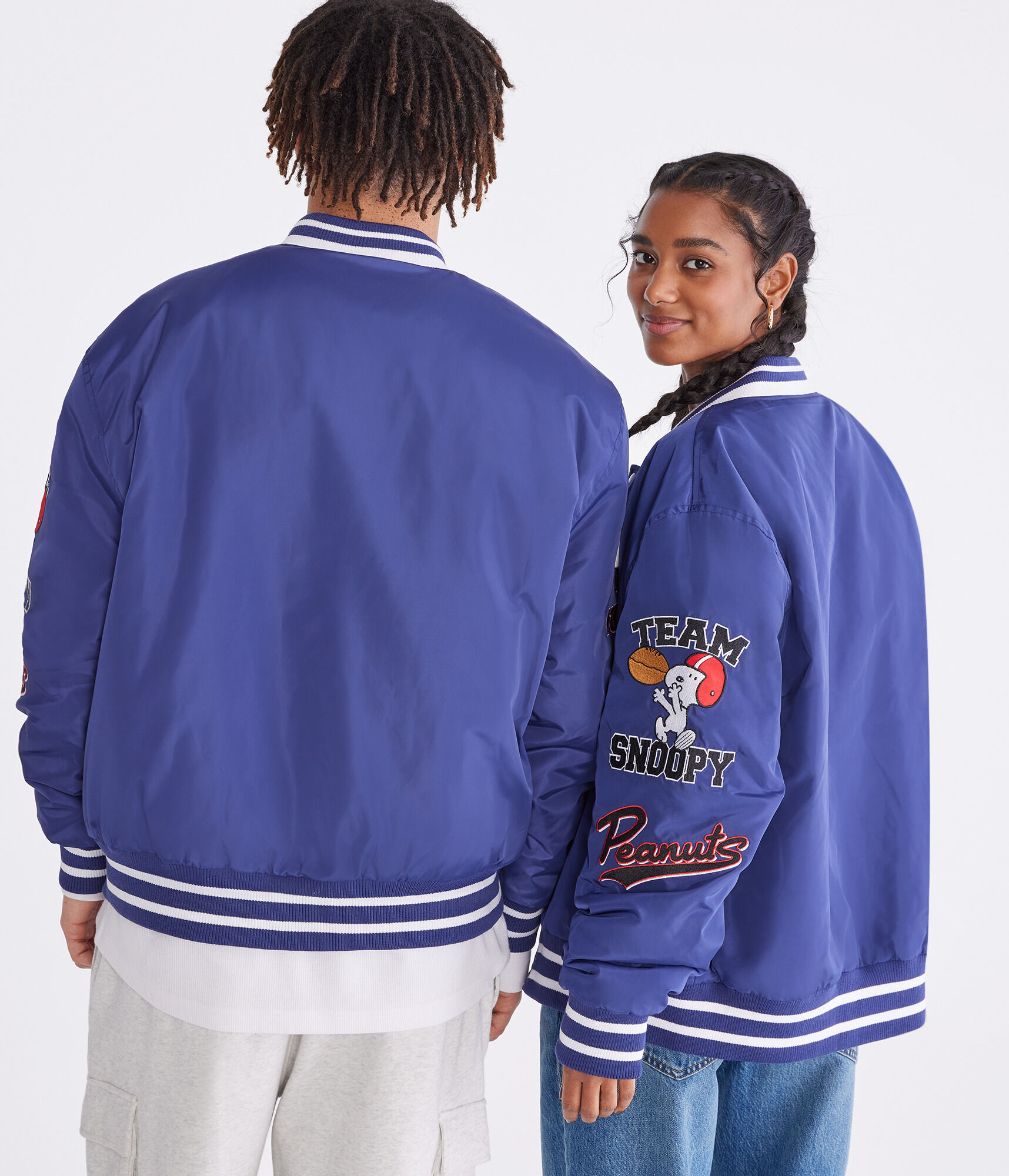 Peanuts&reg; | A&eacute;ropostale Team Snoopy Football Bomber Jacket