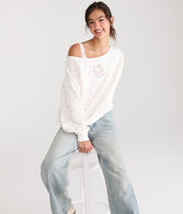 Hello Kitty | Aero Heart Floral Off-The-Shoulder Sweatshirt