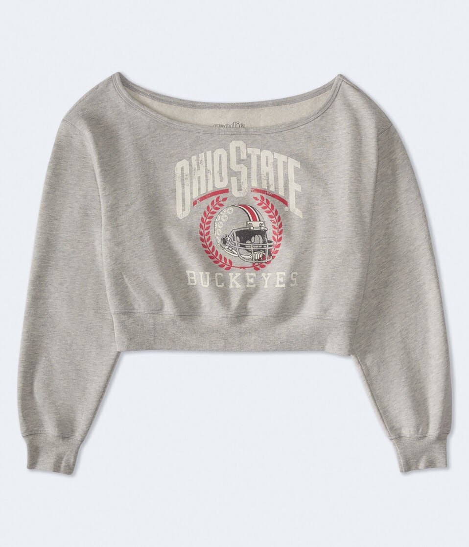Ohio State Buckeyes Cropped Off-The-Shoulder Sweatshirt