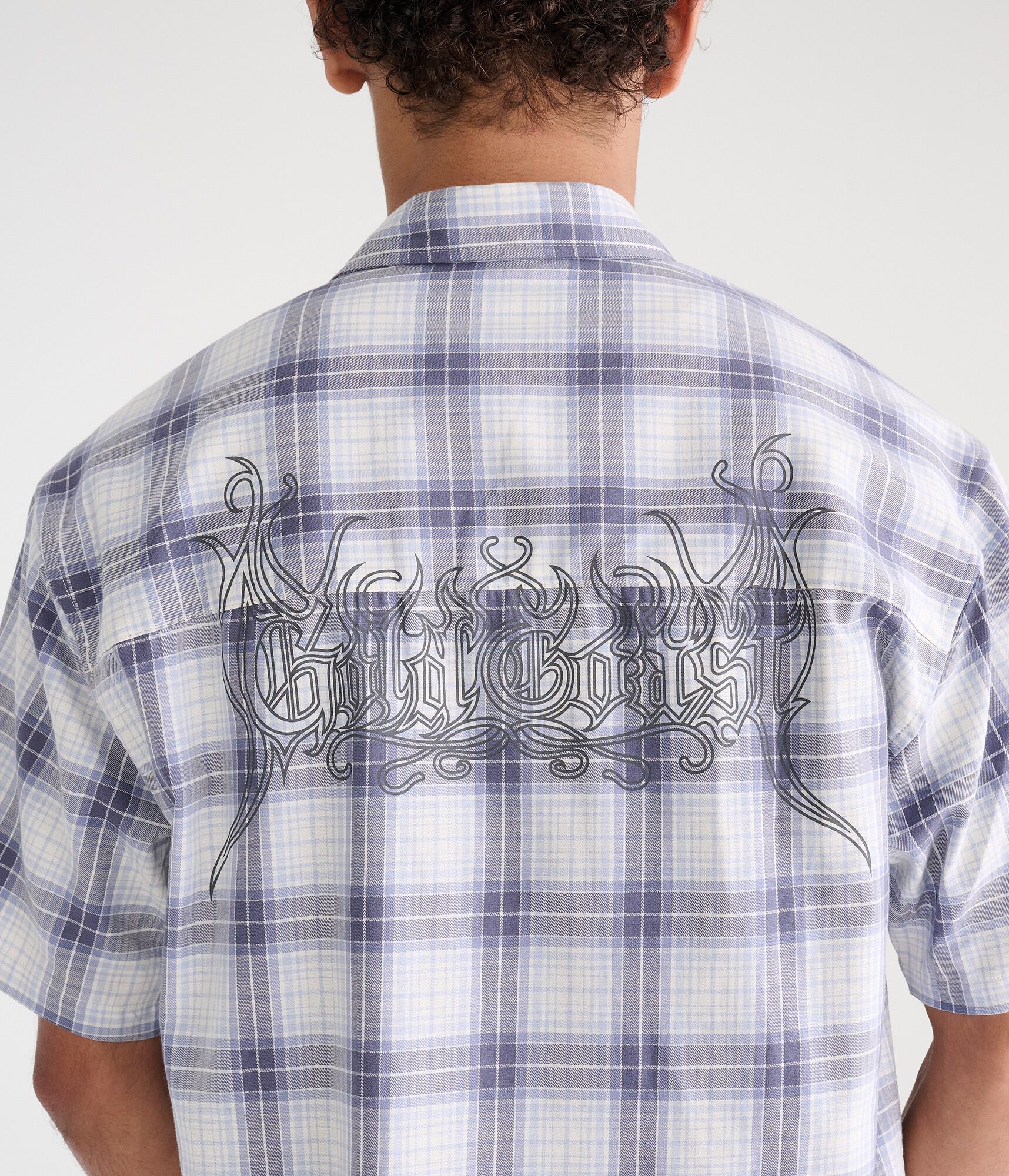 Gold Coast Microplaid Boxy Shirt
