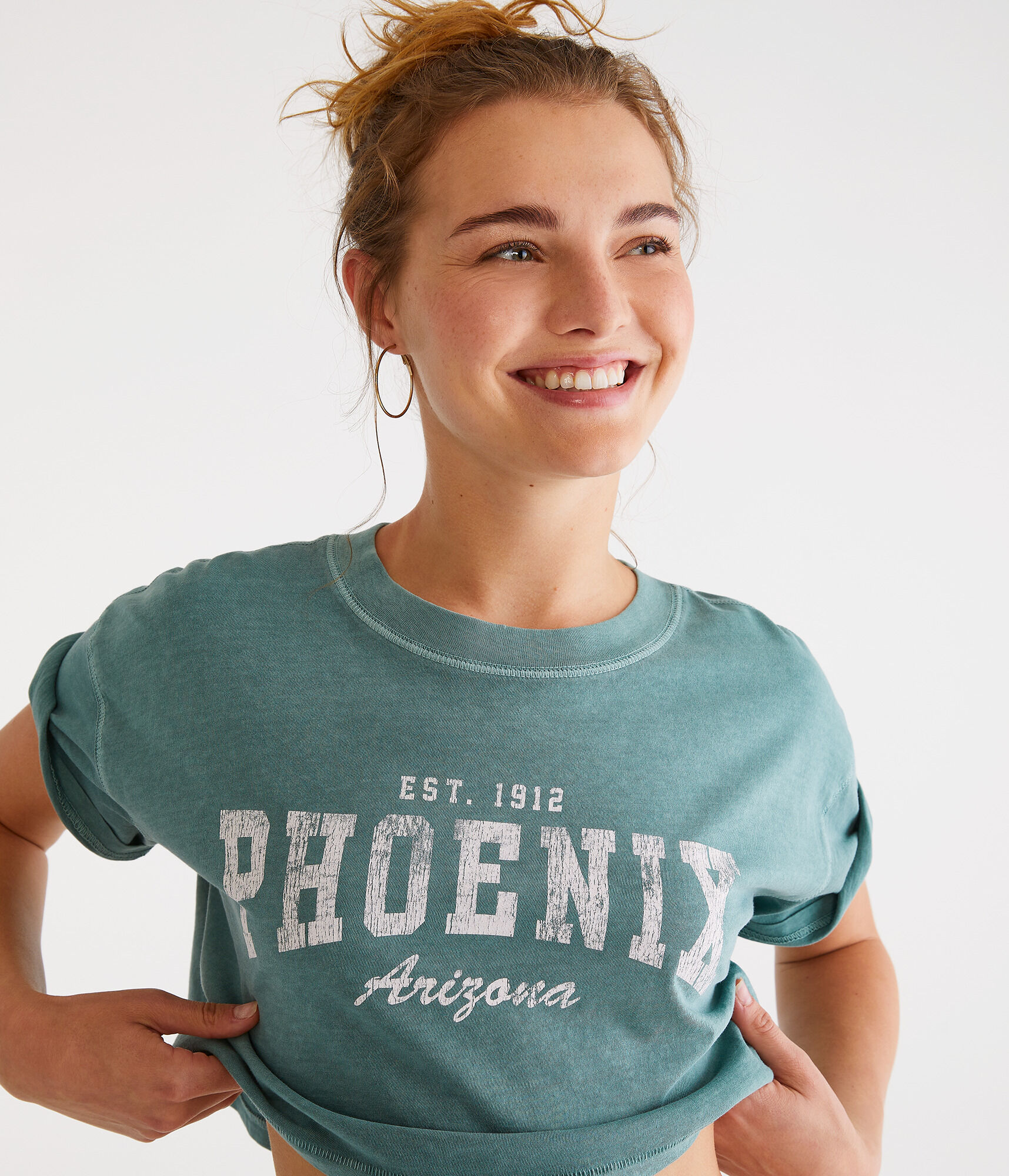 Phoenix Cropped Boyfriend Graphic Tee