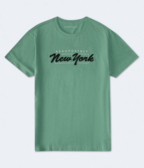 Aeropostale New York Box Logo Appliqué Graphic Tee Aeropostale New York Box Logo Appliqué Graphic Tee