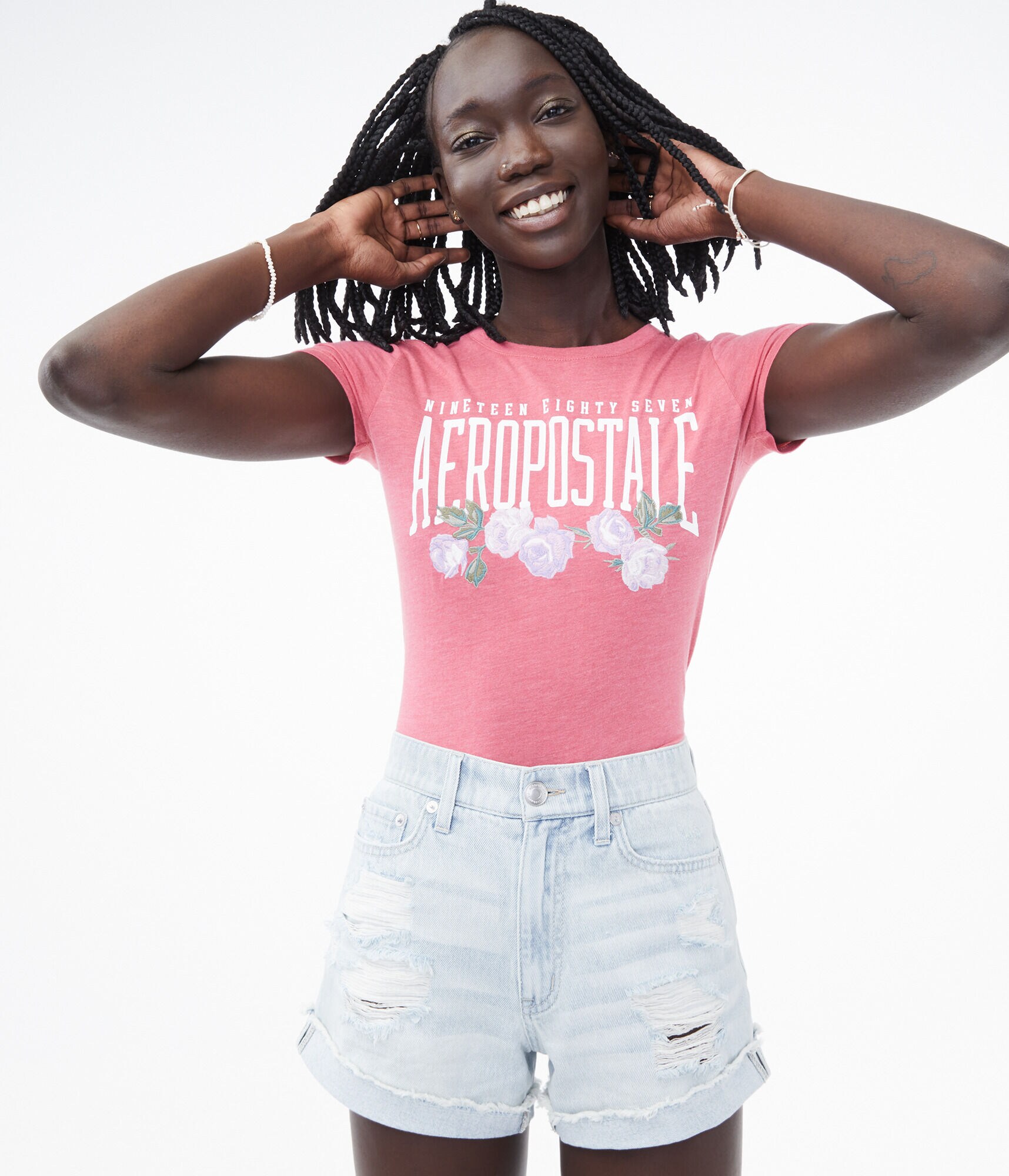 Aeropostale Roses Graphic Tee