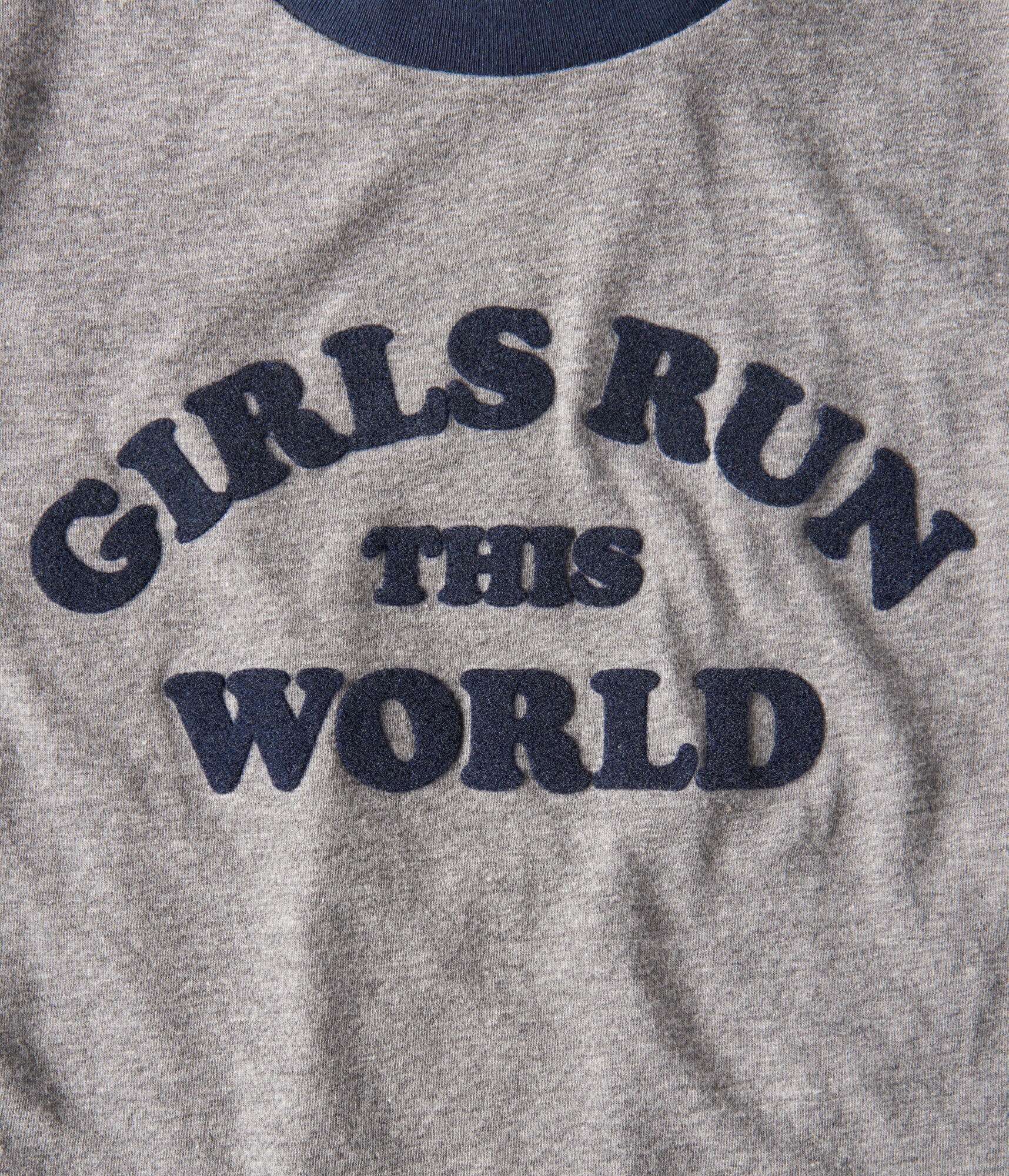 Girls Run This World Graphic Ringer Tee
