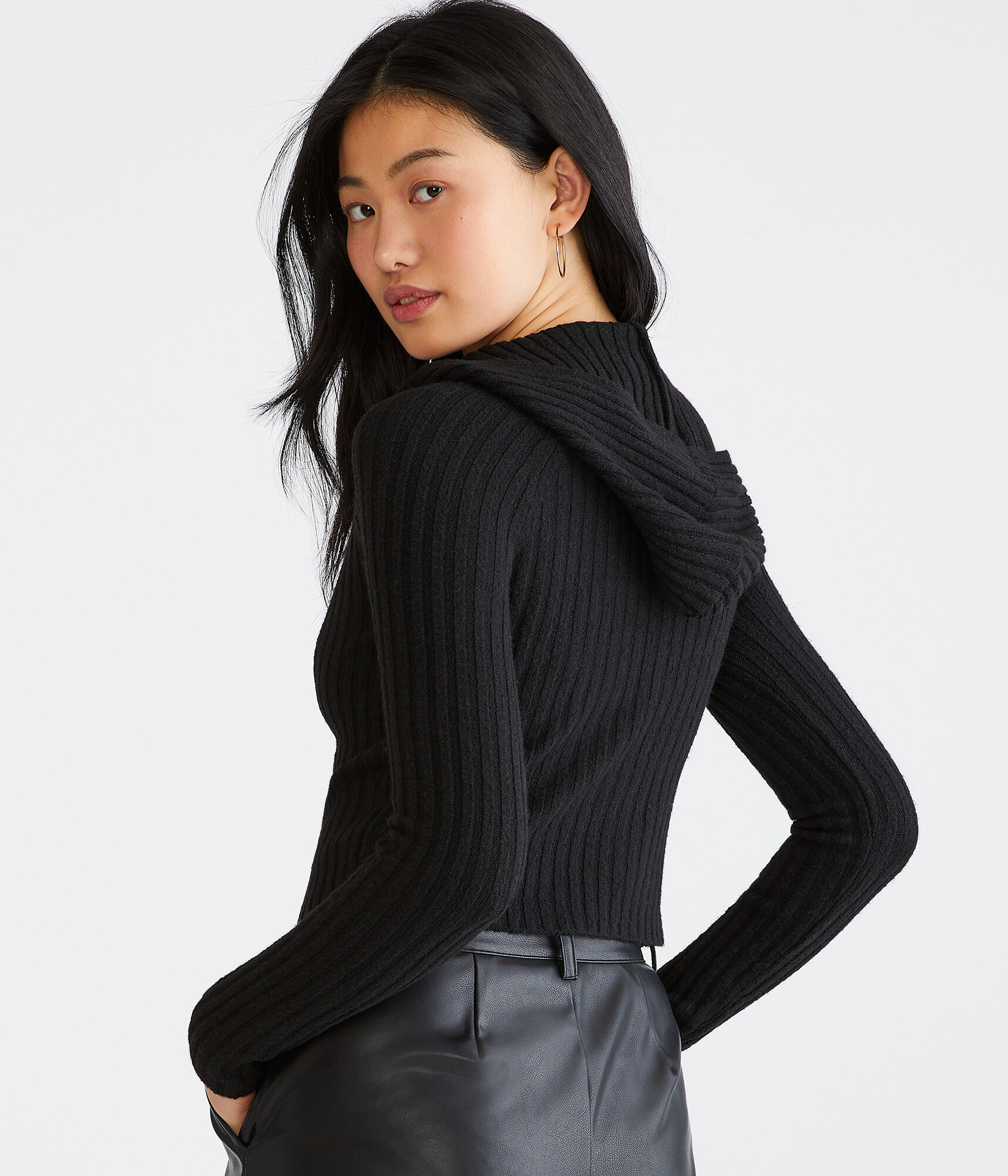 Cozy Cropped Sweater Hoodie