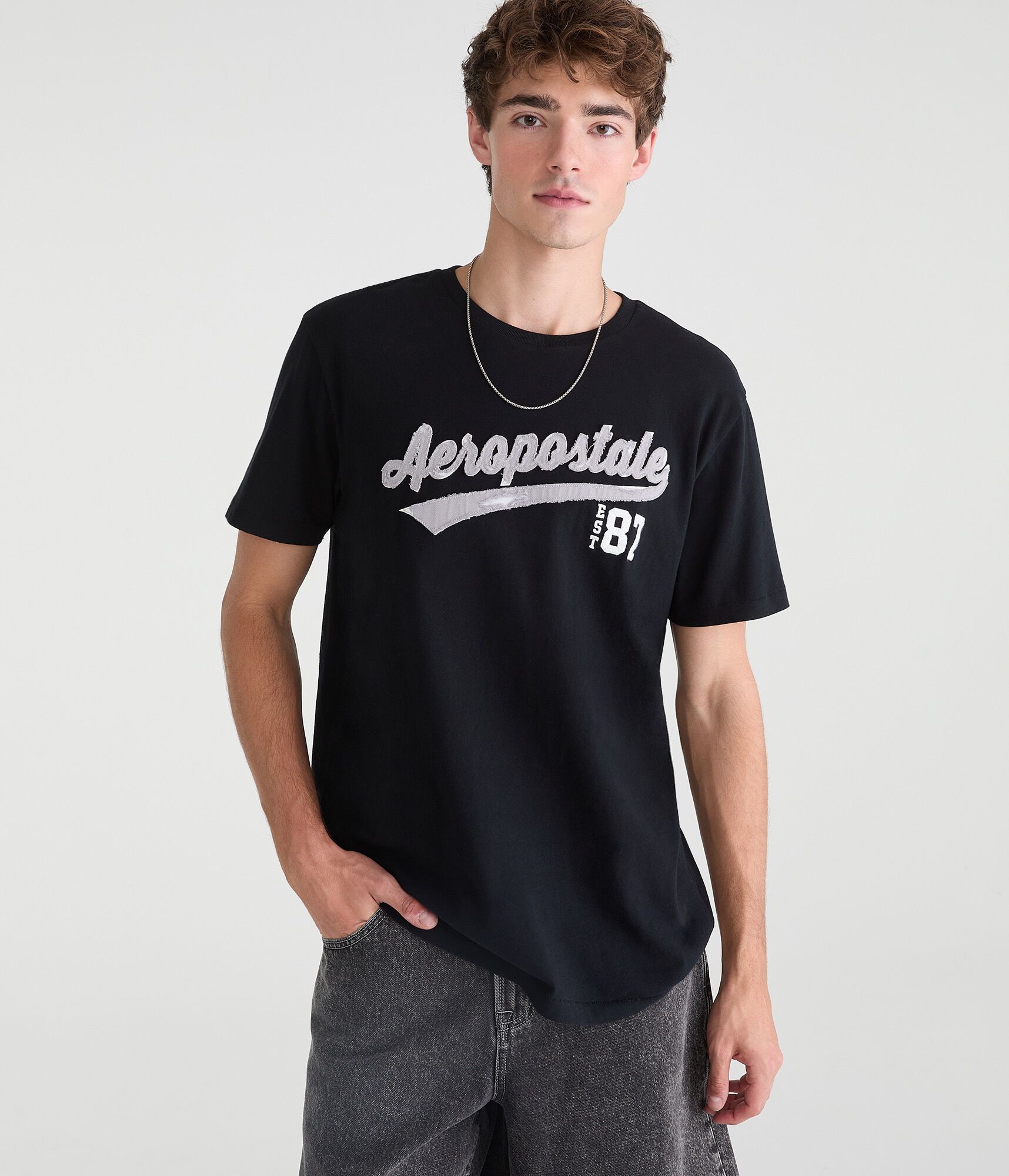 Aeropostale 87 Script Appliqu&eacute; Graphic Tee