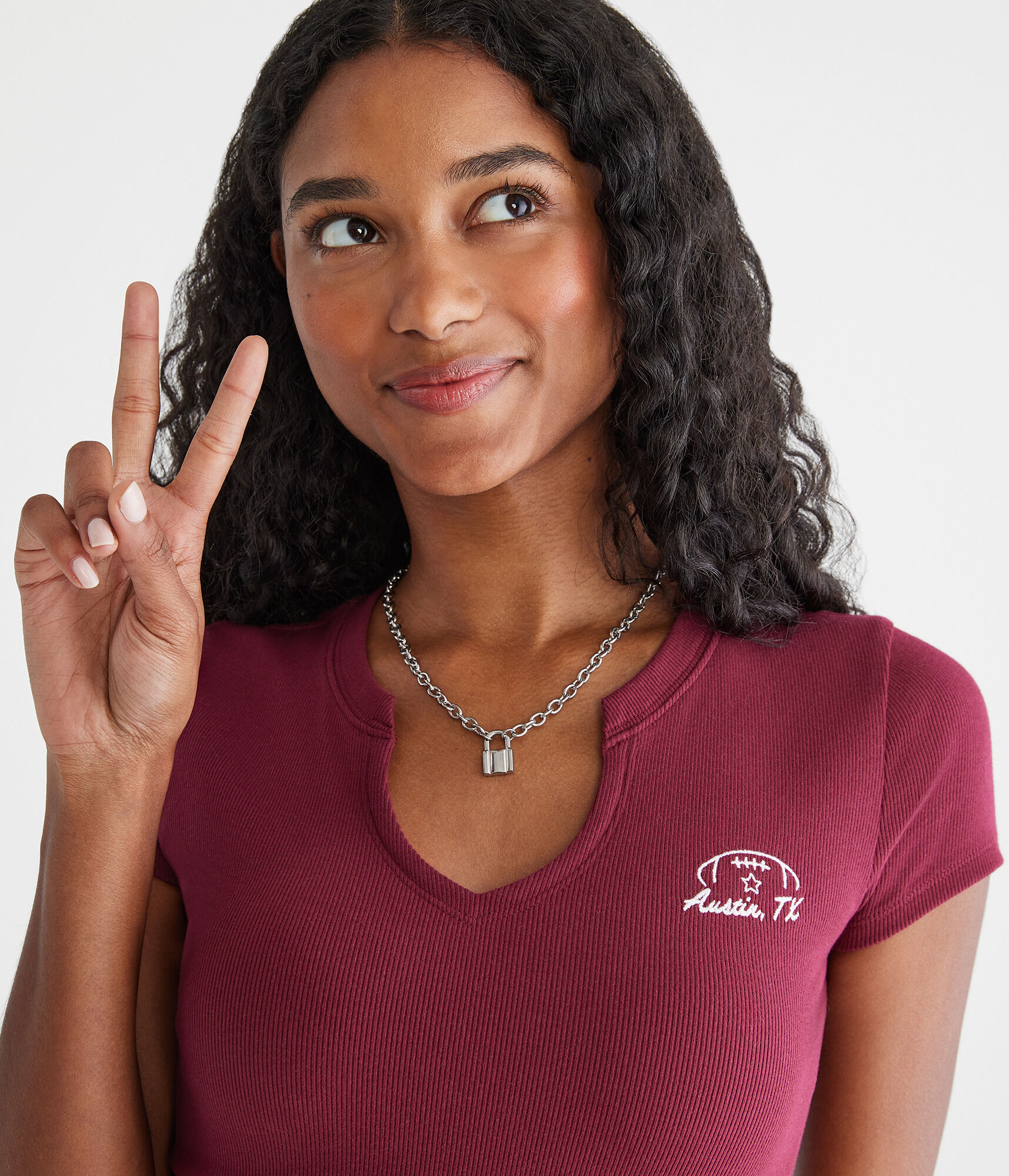 Seriously Soft Austin Football Notch-Neck Graphic Baby Tee