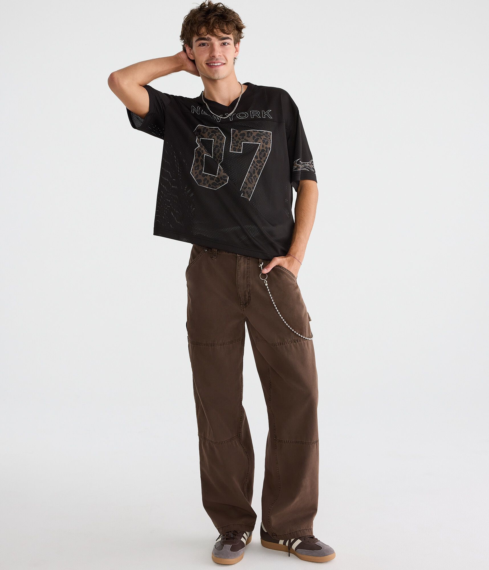 New York 87 V-Neck Boxy Mesh Jersey
