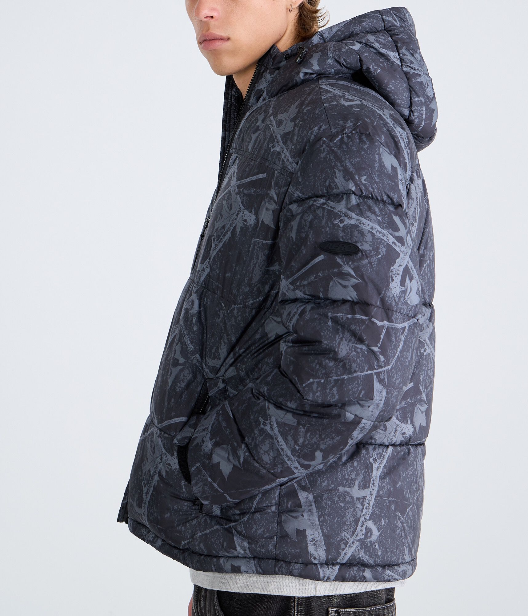 Forest Camo Hooded Heavyweight Puffer Jacket