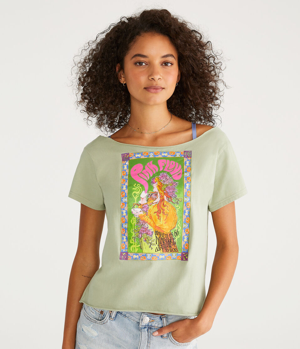 Pink Floyd Off-The-Shoulder Graphic Tee
