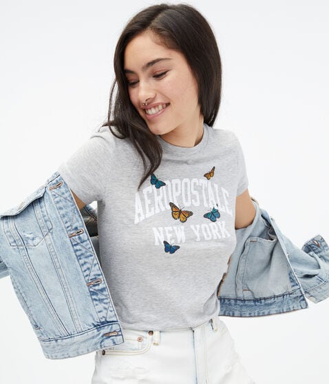 Aeropostale New York Butterflies Graphic Tee Aeropostale New York Butterflies Graphic Tee