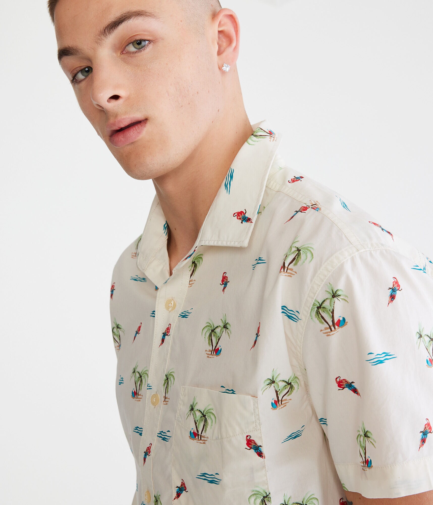 Parrot Island Print Shirt