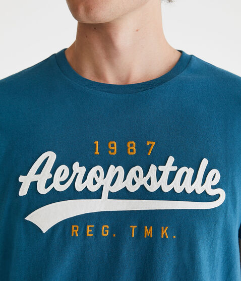 Aeropostale Script Appliqué Graphic Tee Aeropostale Script Appliqué Graphic Tee