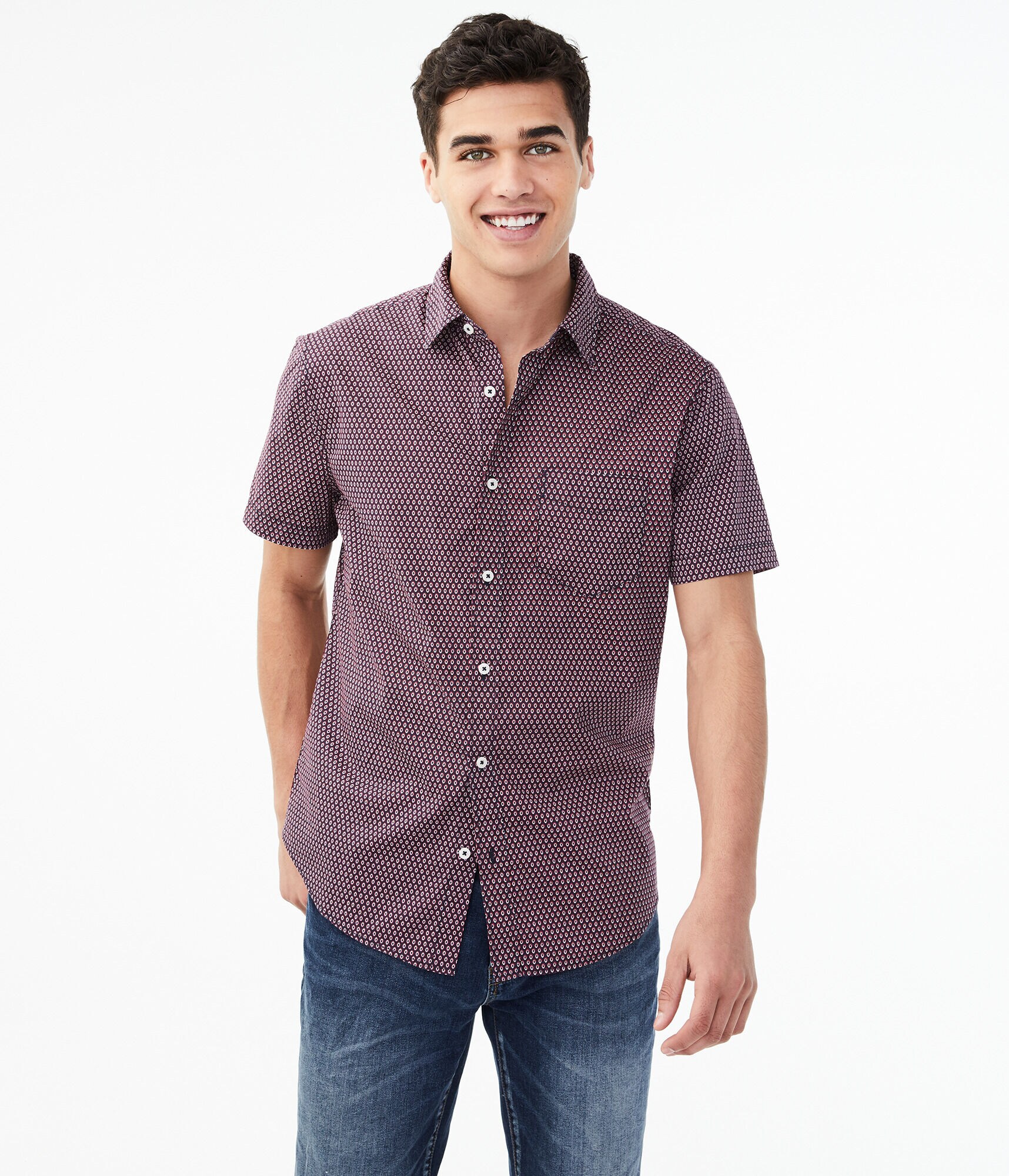 Geometric Button-Down Shirt