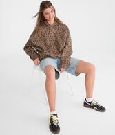 Cloud Soft Leopard Print Boxy Pullover Hoodie