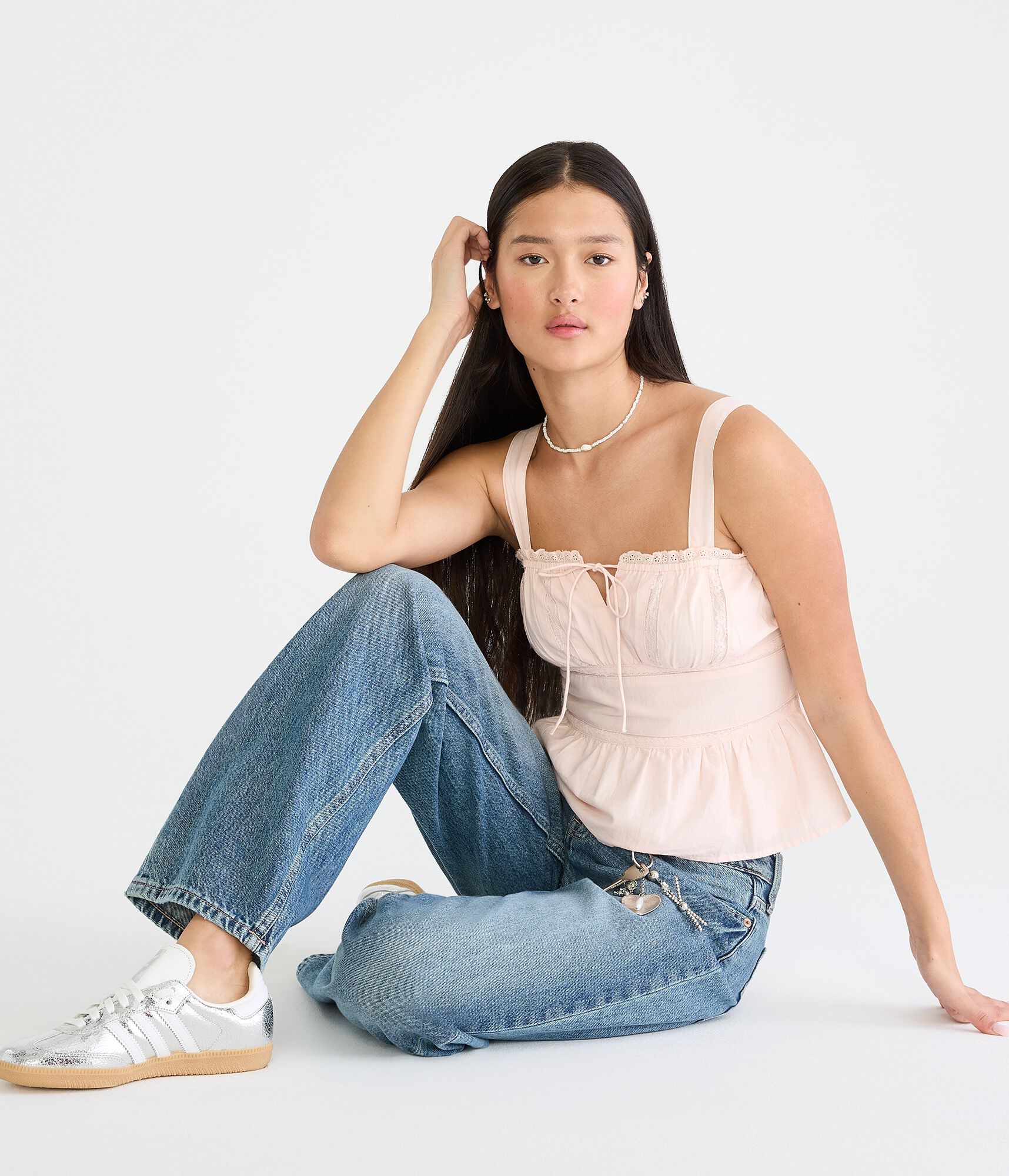 Lace Inset Square-Neck Tank Top