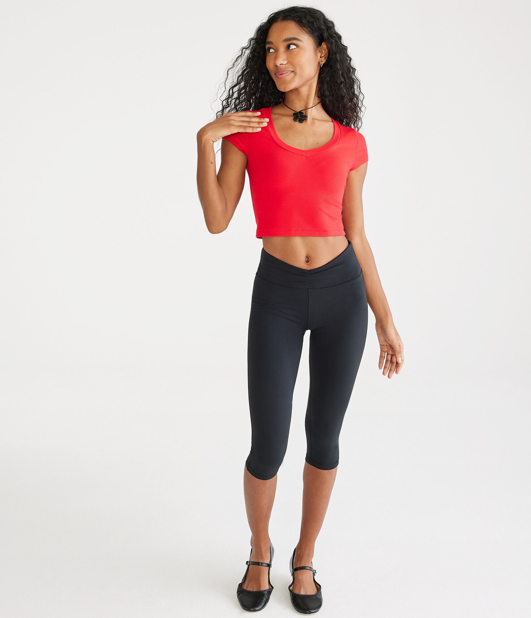 Seriously Soft Ribbed V-Neck Baby Tee