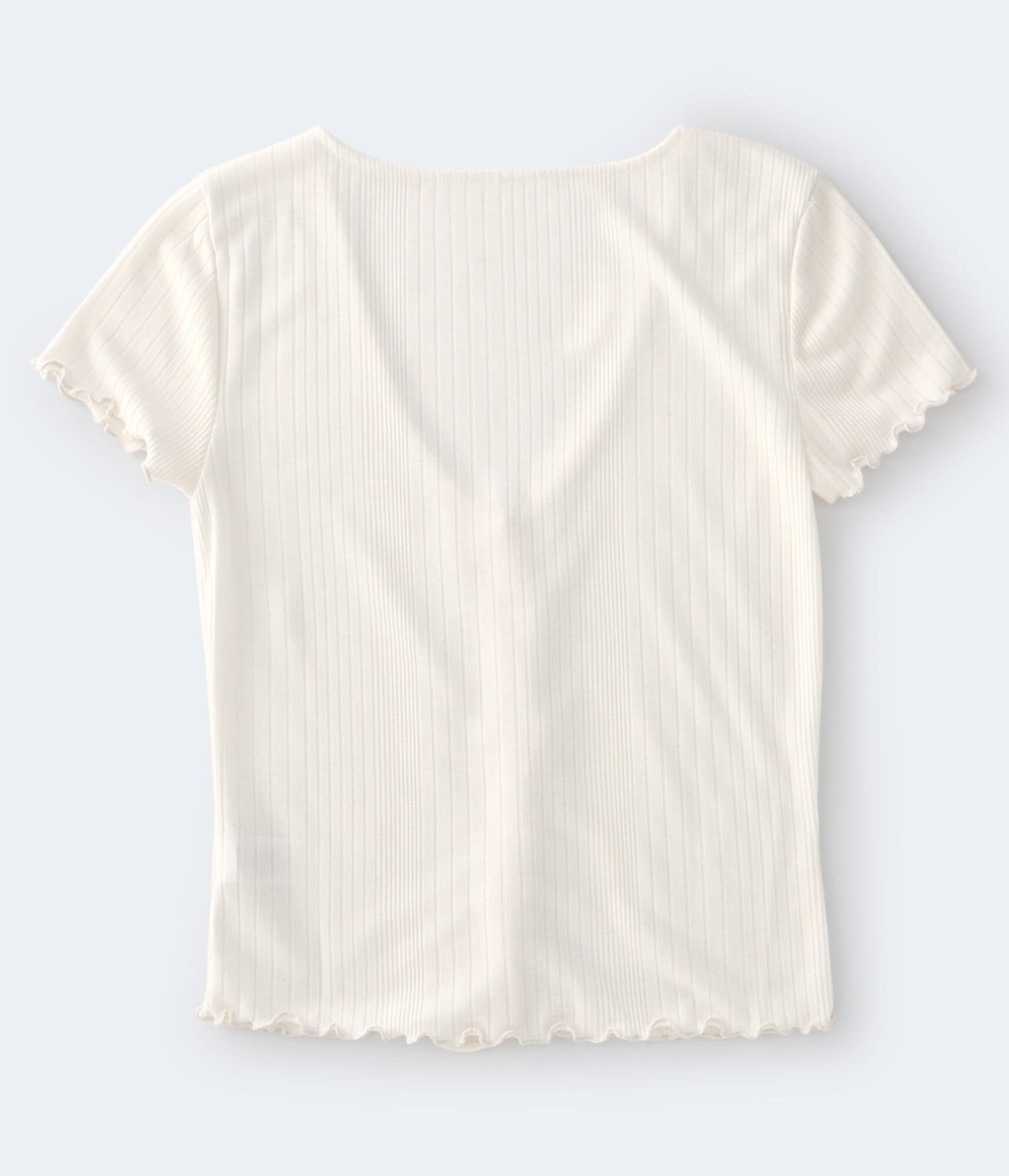 Ribbed Ruched-Front Tee