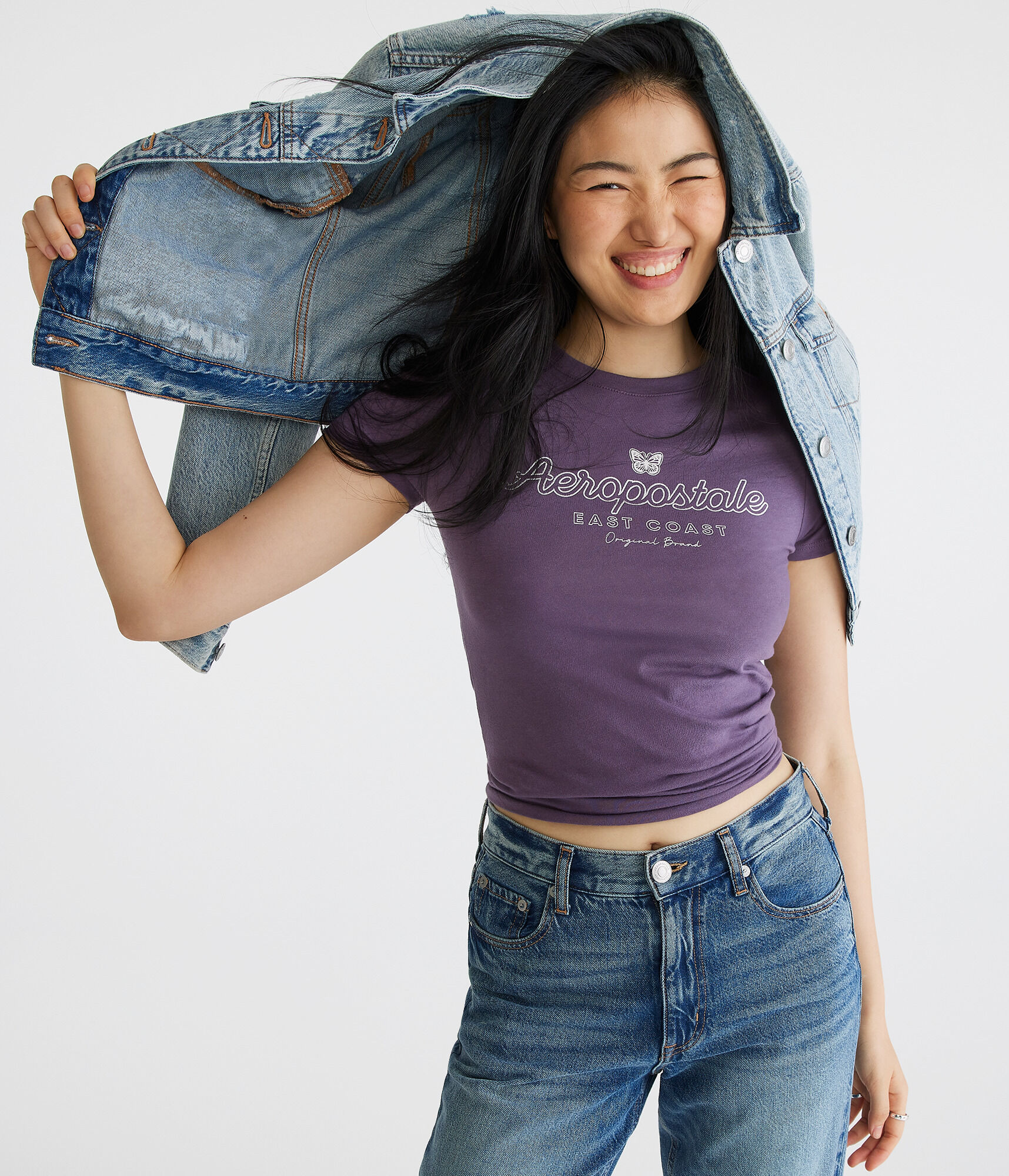 Aeropostale Butterfly Foil Graphic Tee