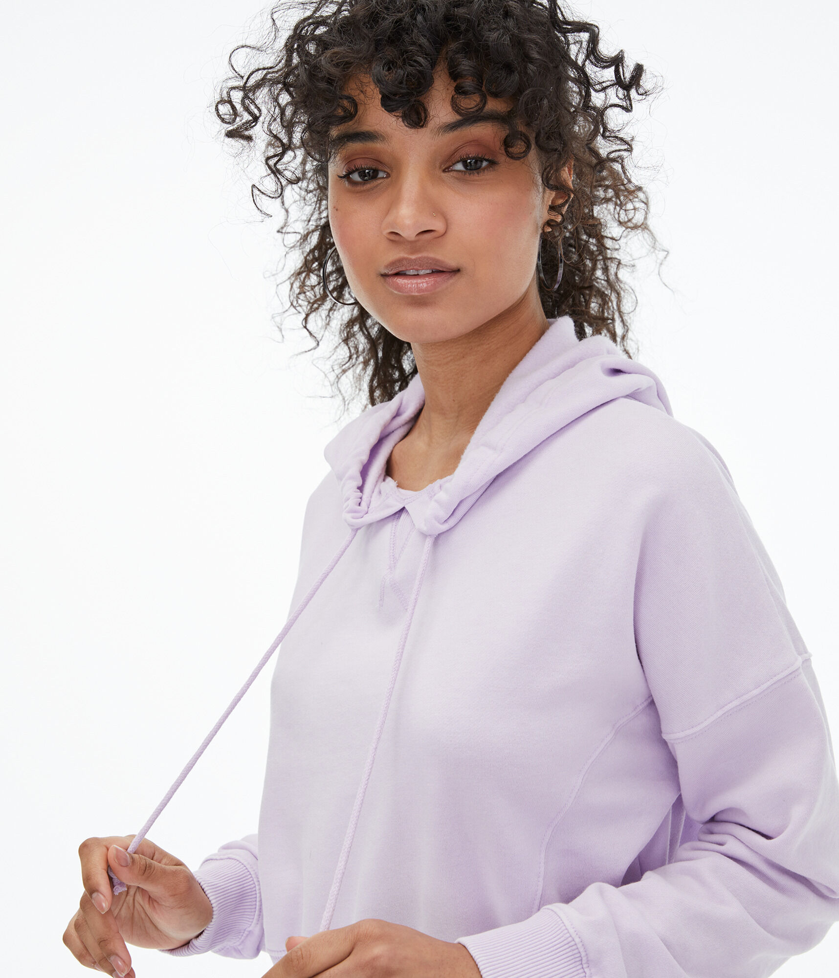 Solar Wash Cropped Pullover Hoodie***