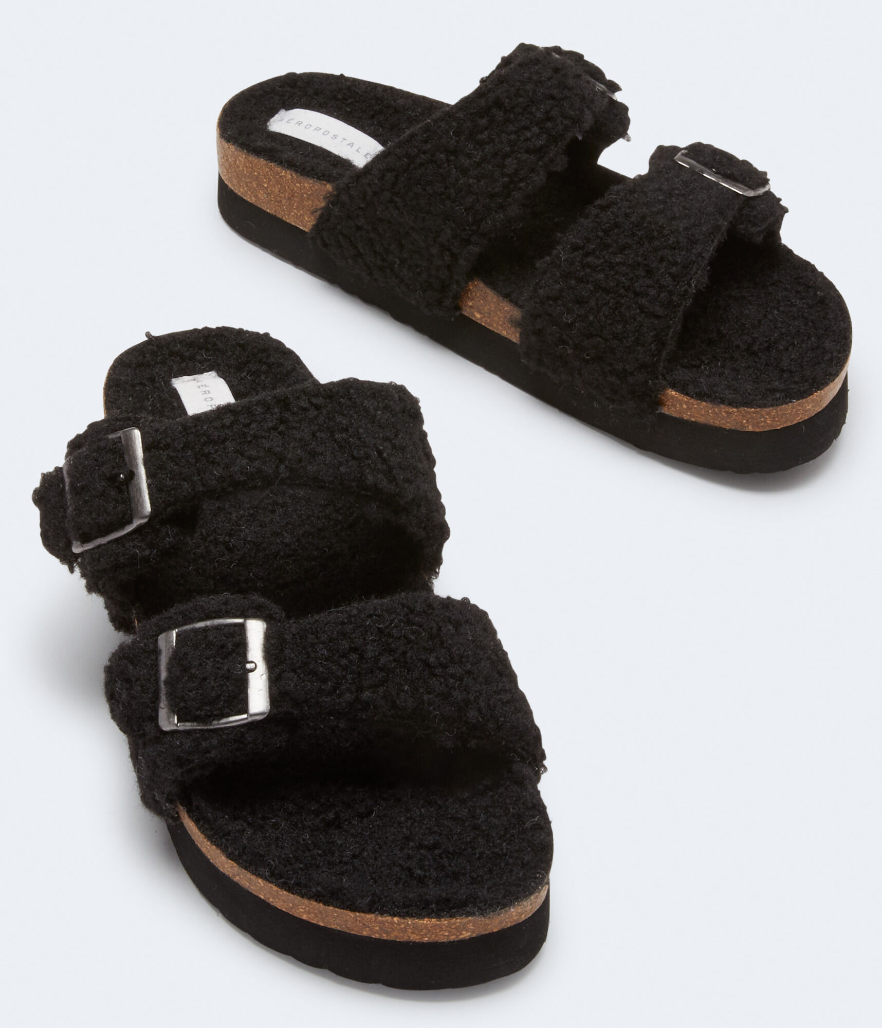 Fleece Double-Strap Slide Sandal