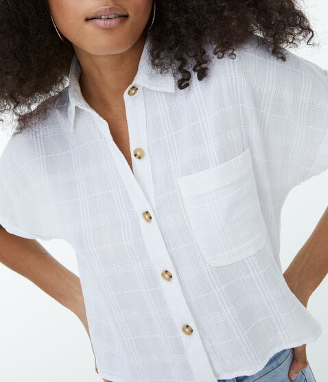 Textured Button-Down Camp Shirt Textured Button-Down Camp Shirt