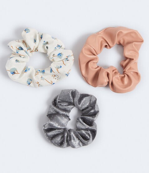 Faux Leather Scrunchie 3-Pack Faux Leather Scrunchie 3-Pack