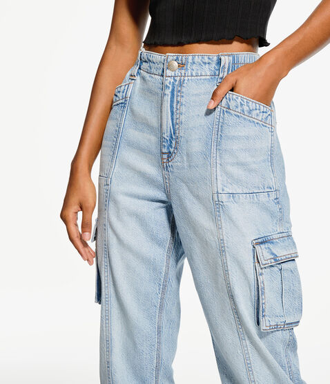 '90s Super High-Rise Baggy Denim Cargo Joggers '90s Super High-Rise Baggy Denim Cargo Joggers