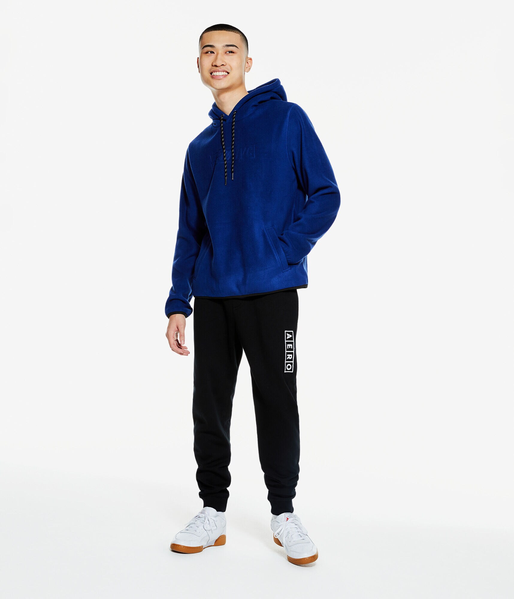 Aero NYC Box Logo Polyfleece Pullover Hoodie
