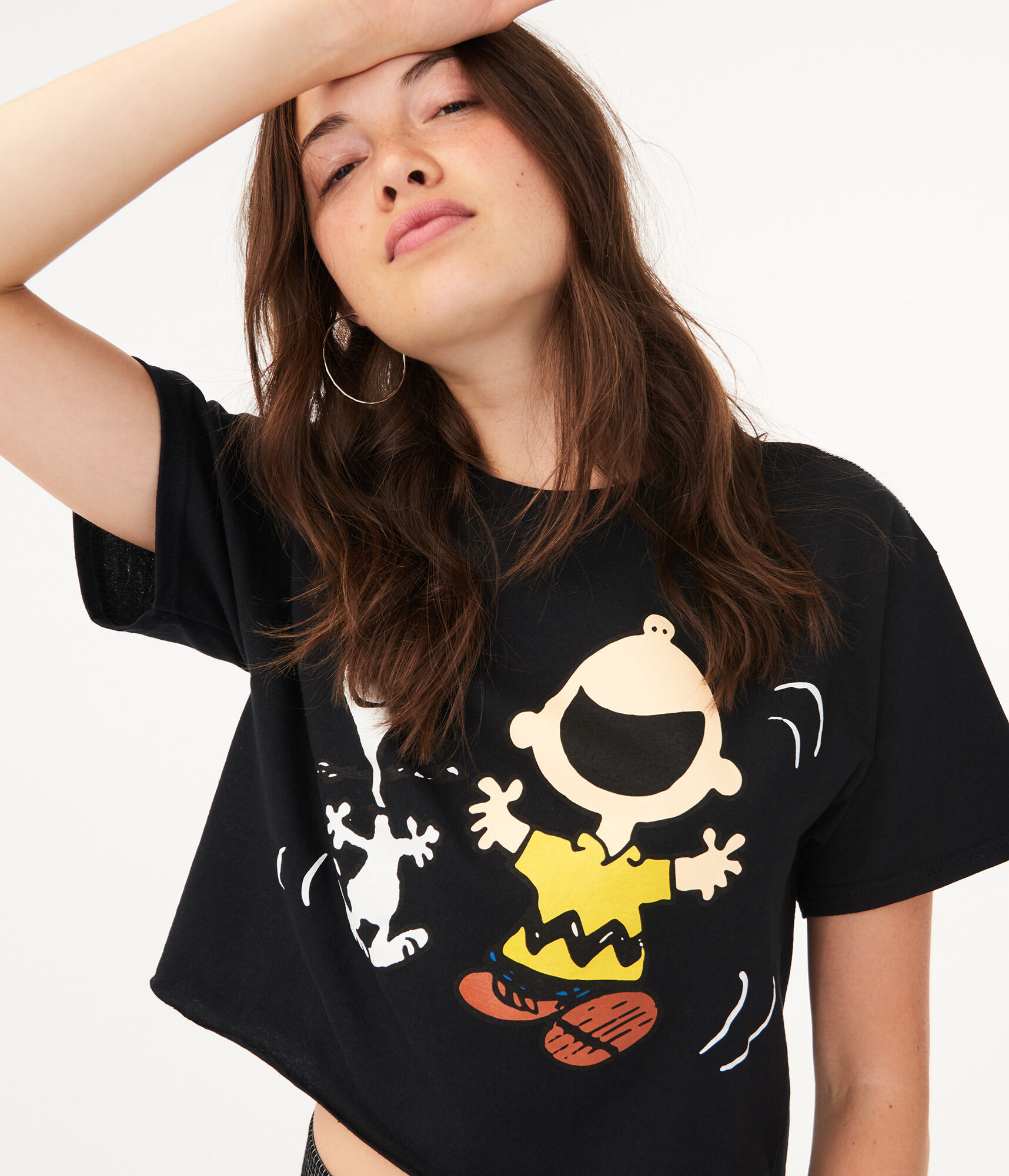 Charlie Brown &amp; Snoopy Crop Graphic Tee***