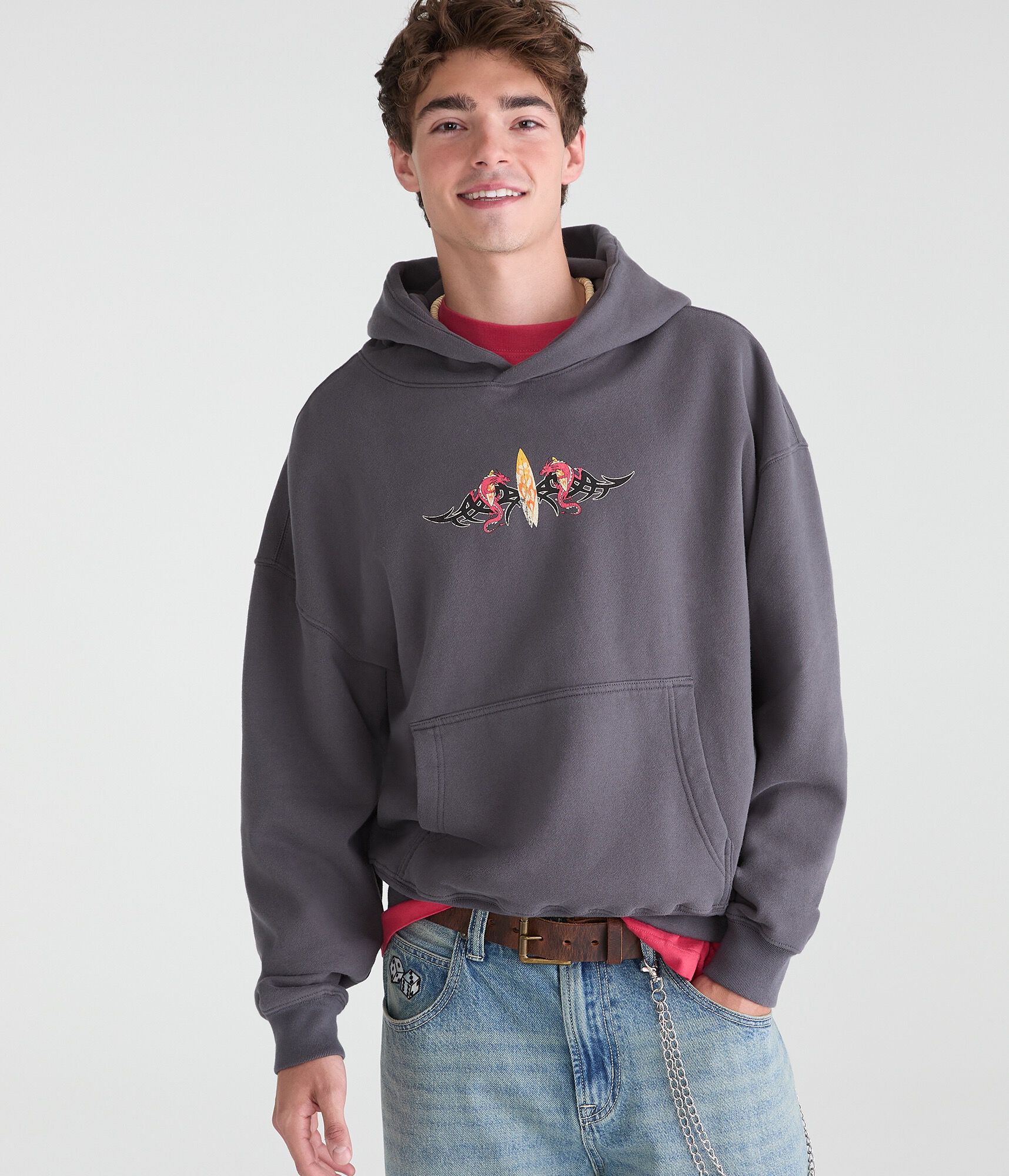 Quiksilver Dragon Tattoo Boxy Pullover Hoodie