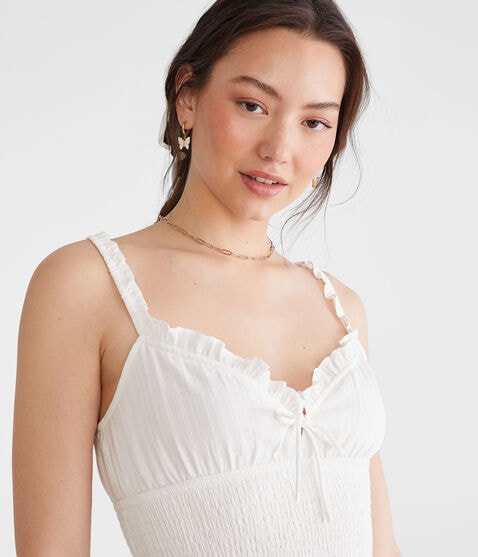 Solid V-Neck Smocked Fit & Flare Dress Solid V-Neck Smocked Fit & Flare Dress