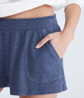 Washed Mid-Rise Waffle Shorts