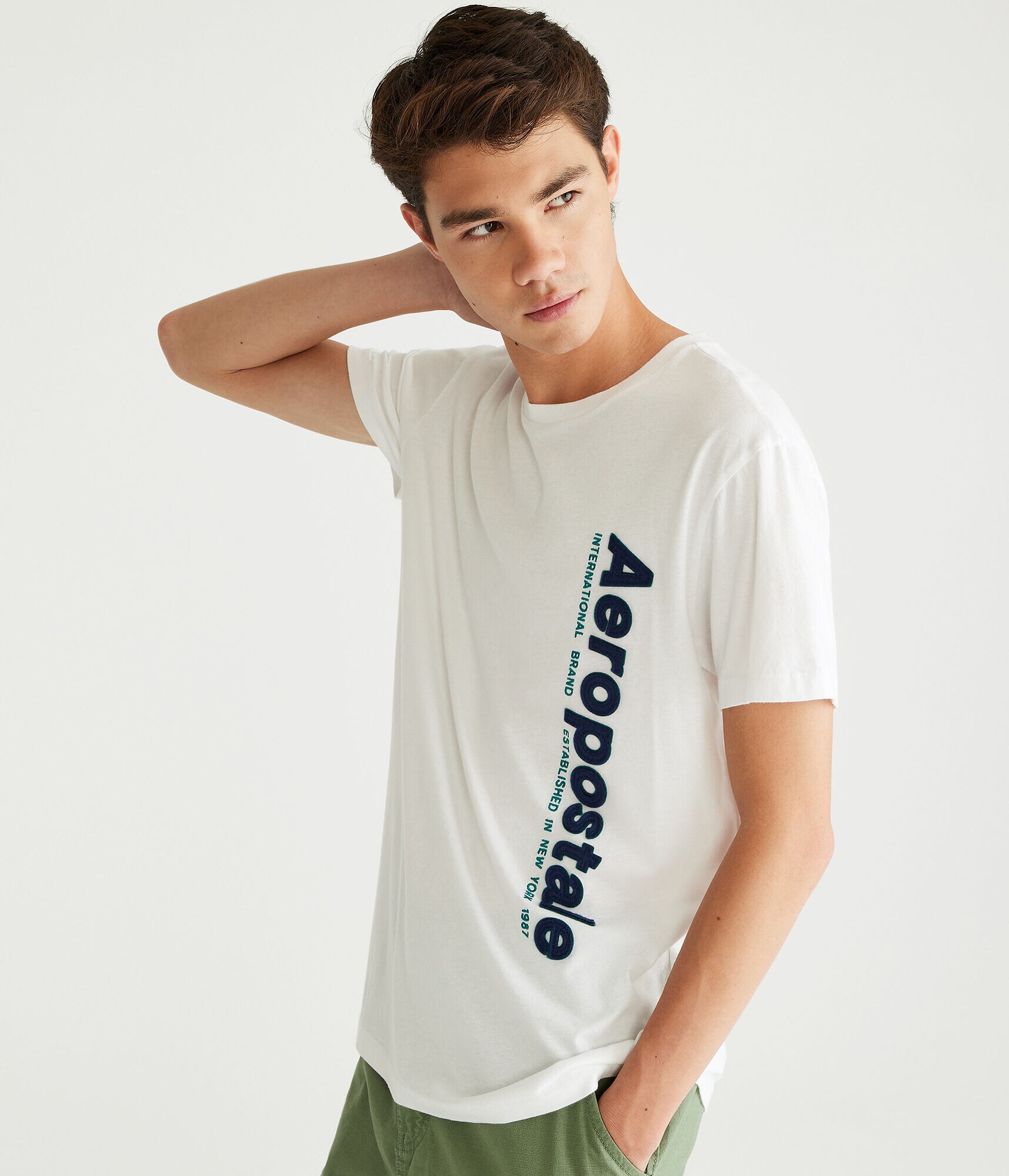 Vertical Aeropostale Appliqu&eacute; Graphic Tee