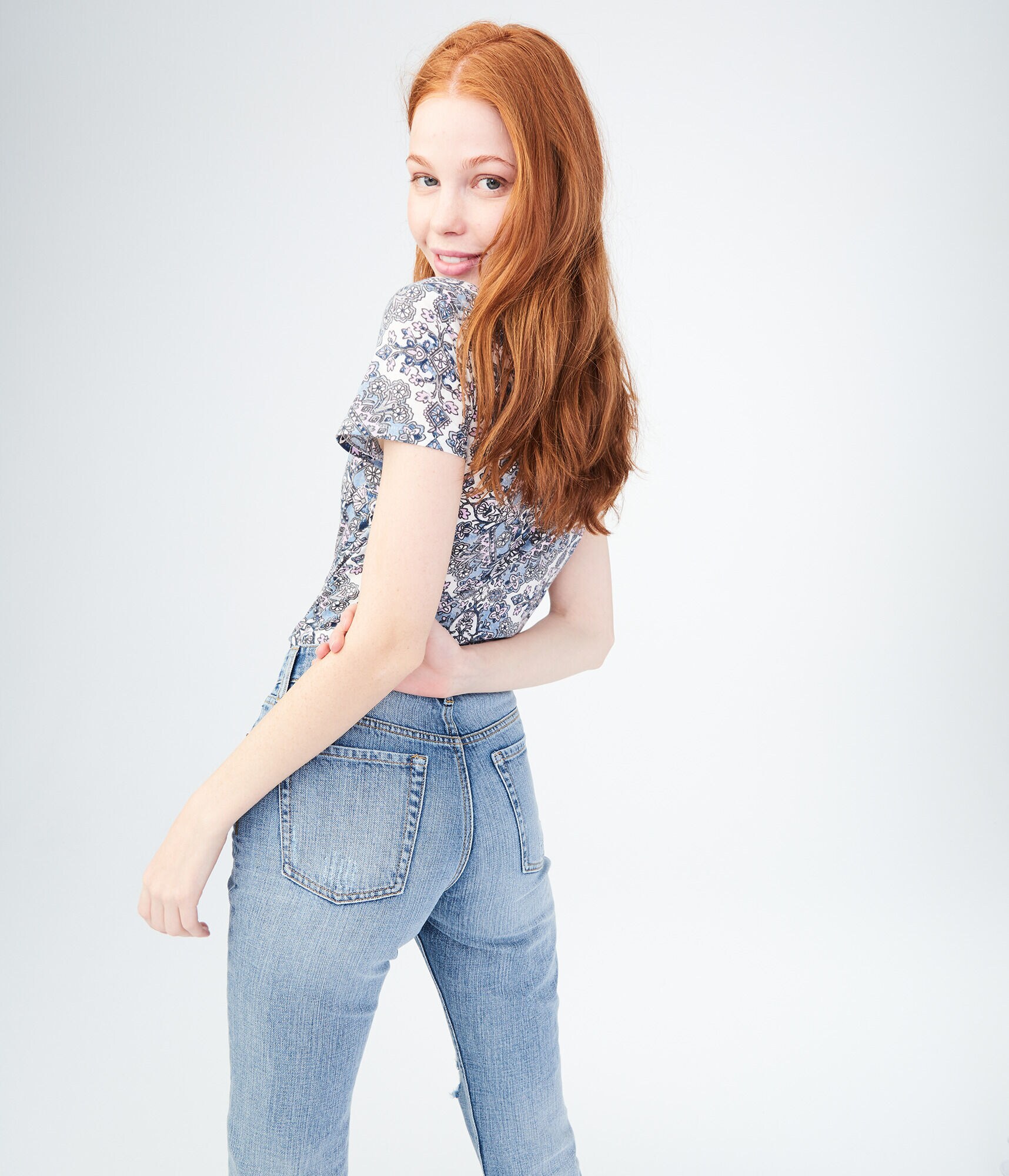 High-Waisted Cheeky Skinny Crop Jean