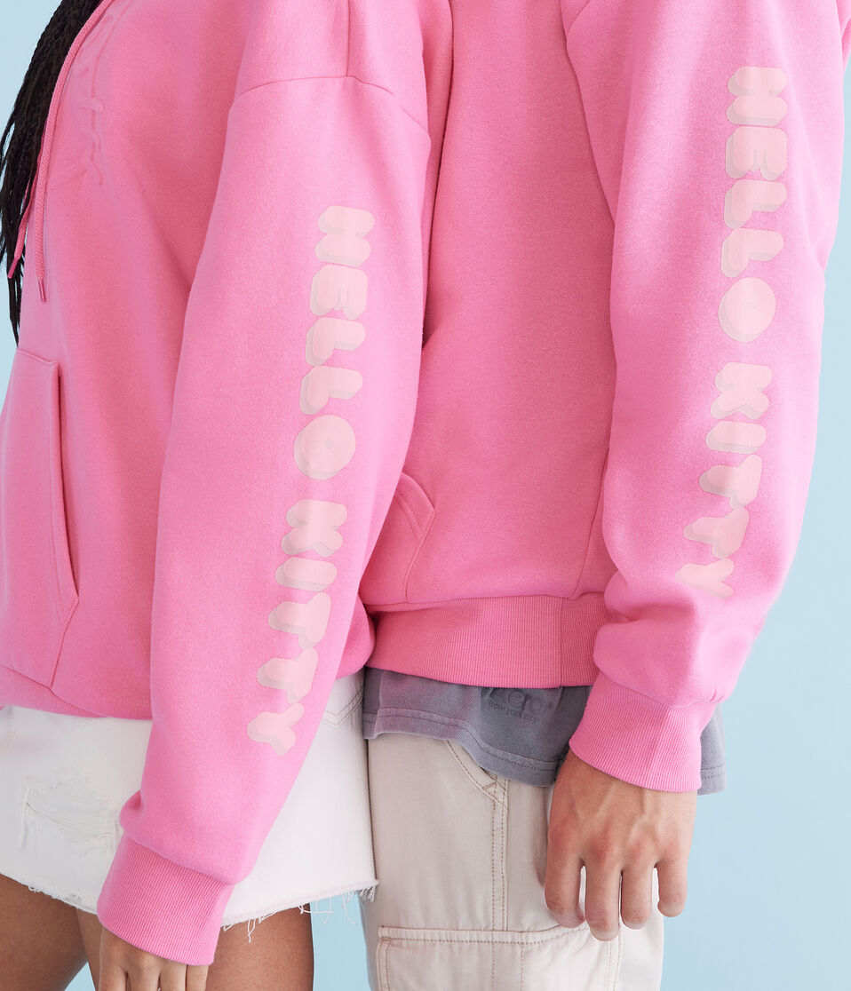 Hello Kitty Embossed Face Pullover Hoodie