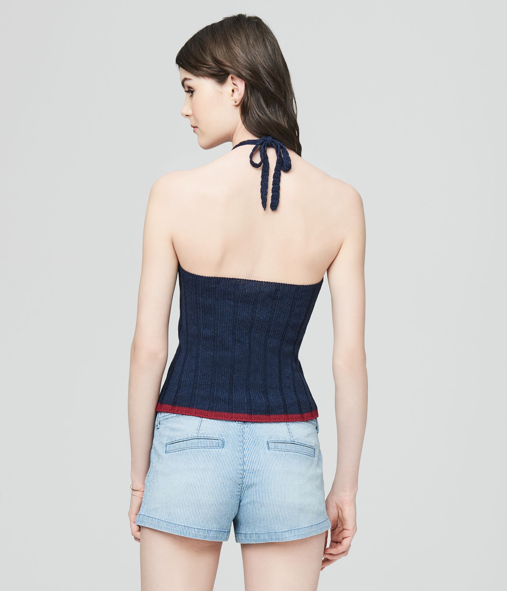 Prince &amp; Fox Colorblock Cropped Halter Top