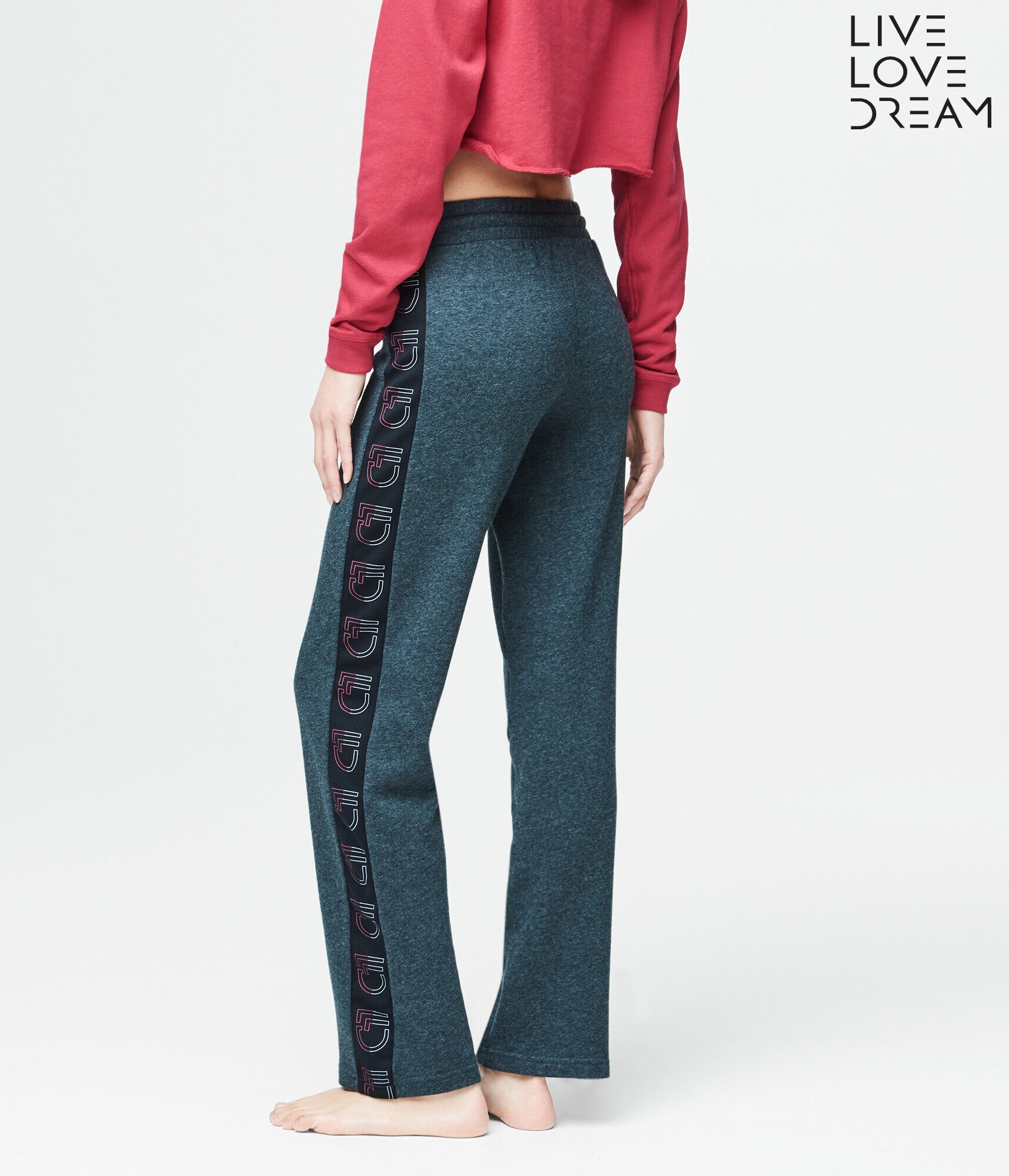 LLD Logo Stripe 90's Wide-Leg Sweatpants