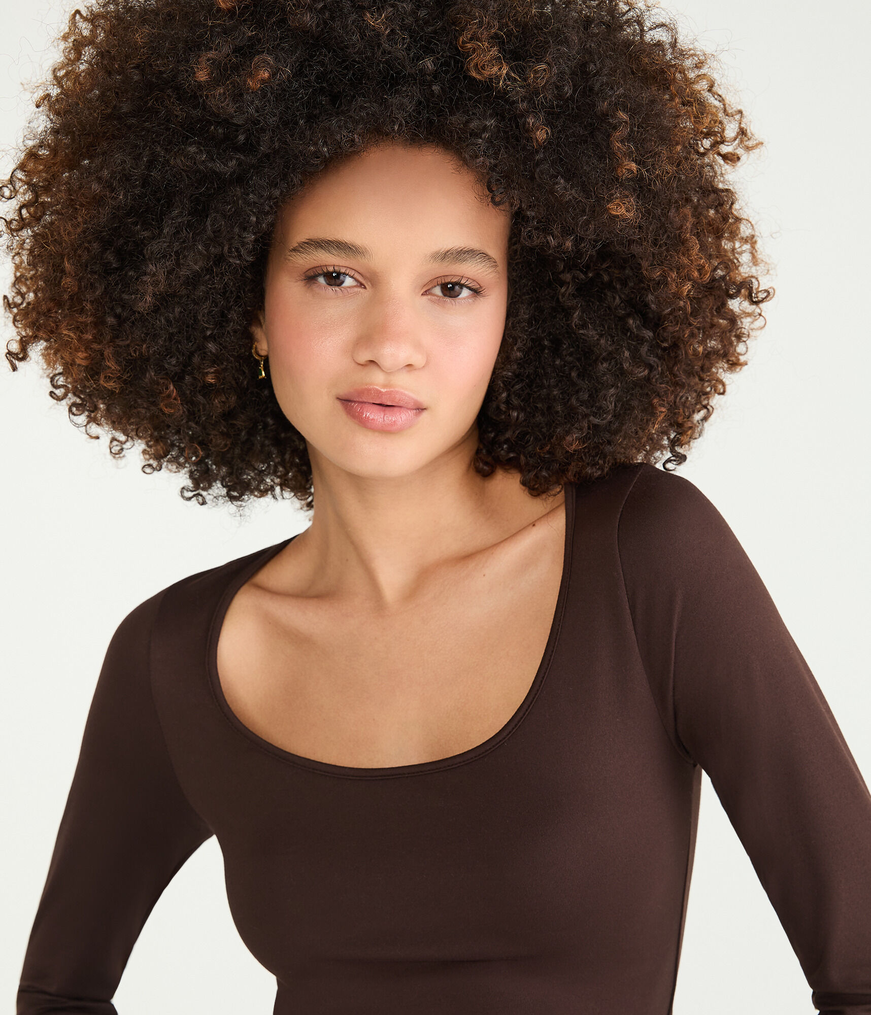 Long Sleeve Buttery Soft Scoop-Neck Tee