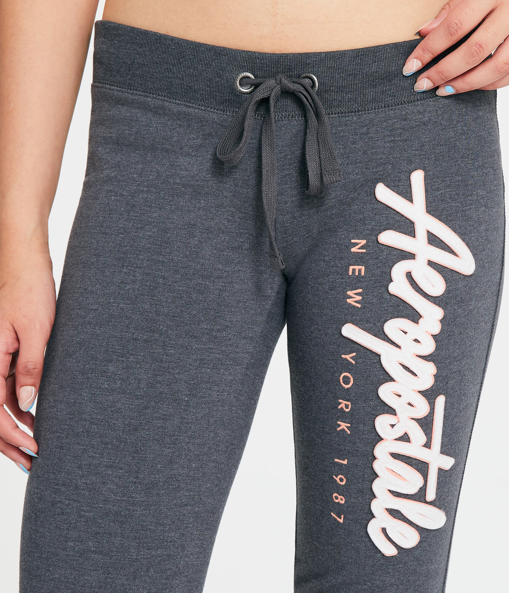 Aeropostale Script Low-Rise Fit &amp; Flare Sweatpants