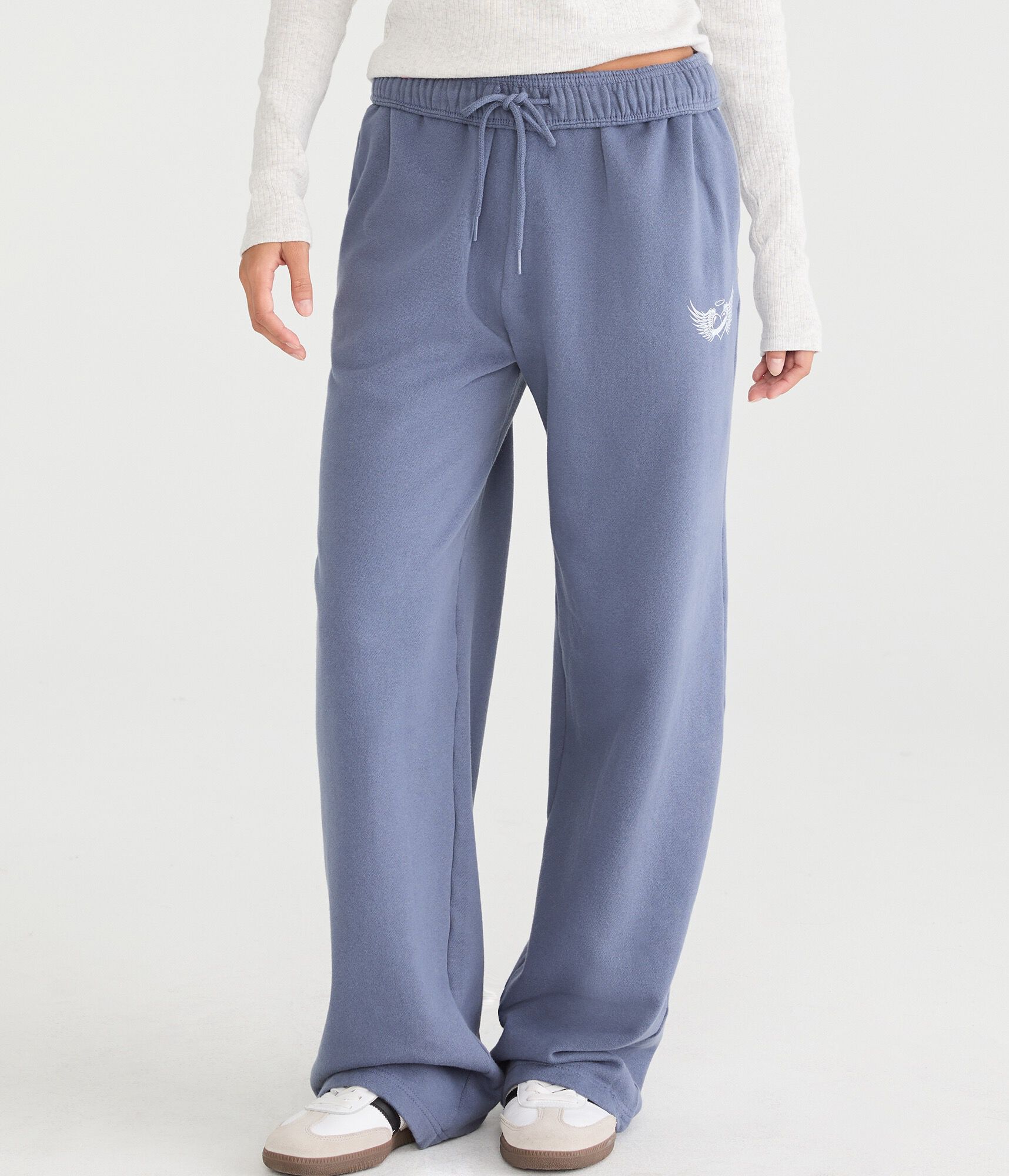 Cloud Soft Winged Heart High-Waisted Straight Leg Sweatpants