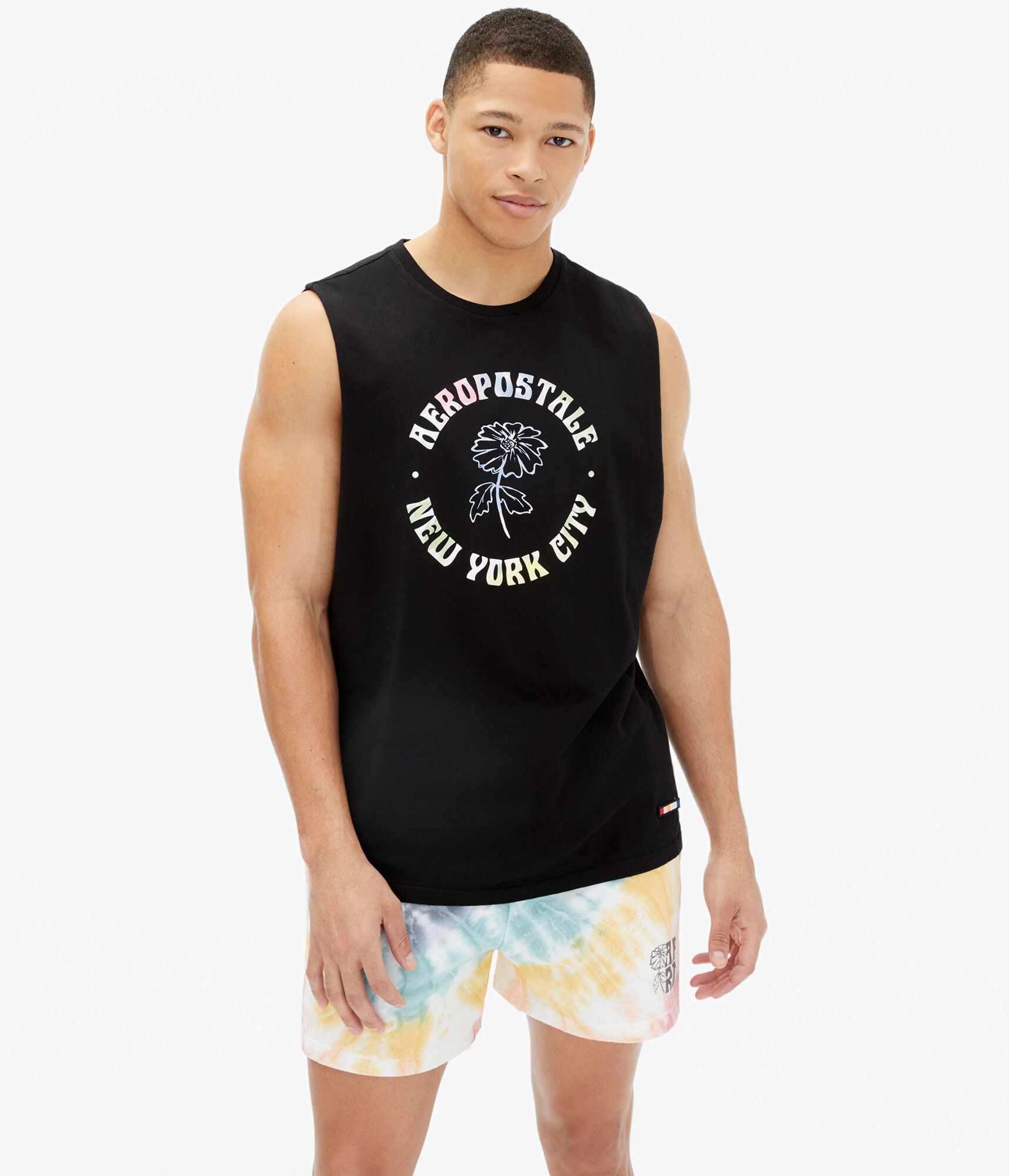 Aeropostale Flower Circle Muscle Tee