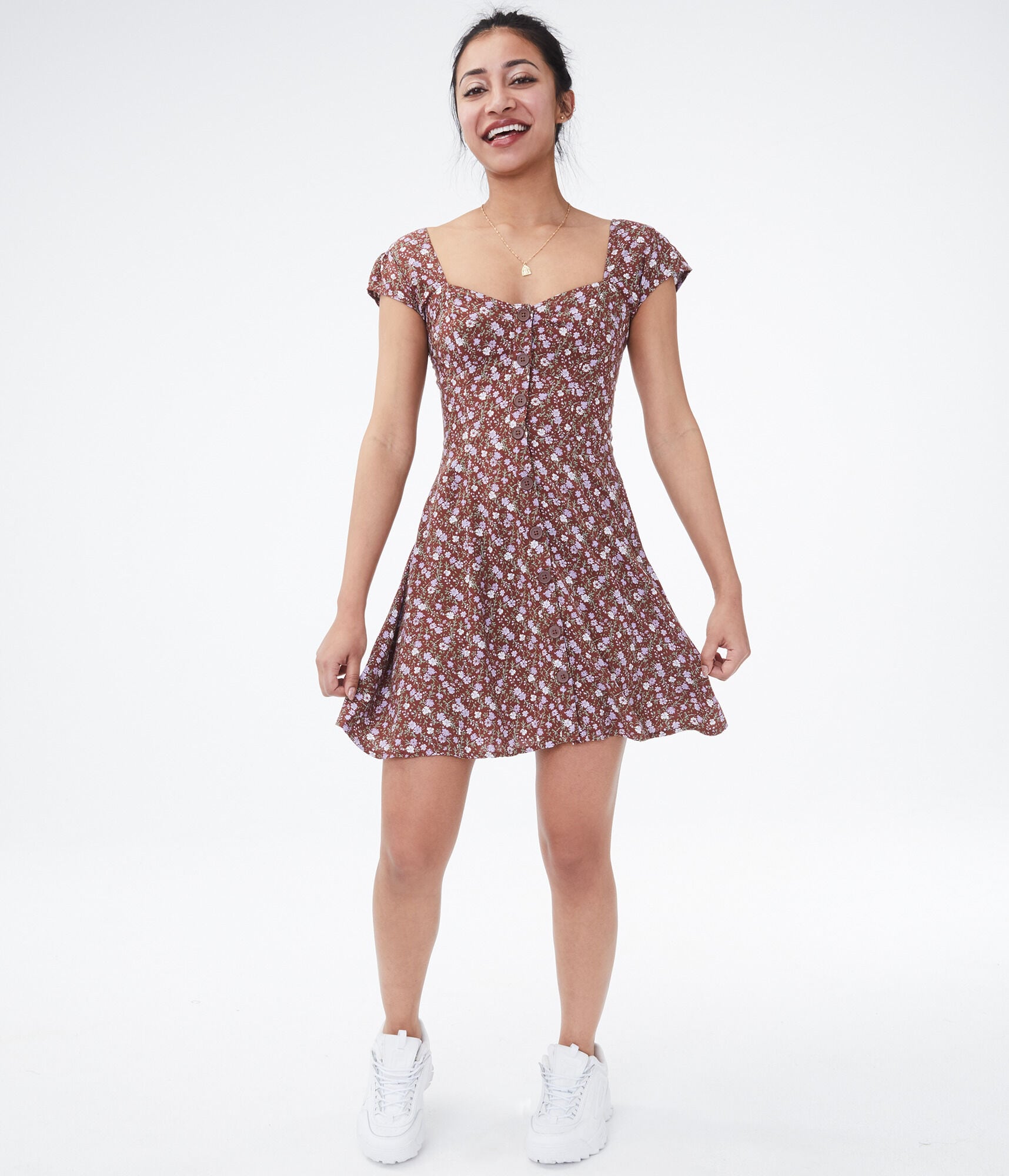 Floral Button-Front Dress Floral Button-Front Dress