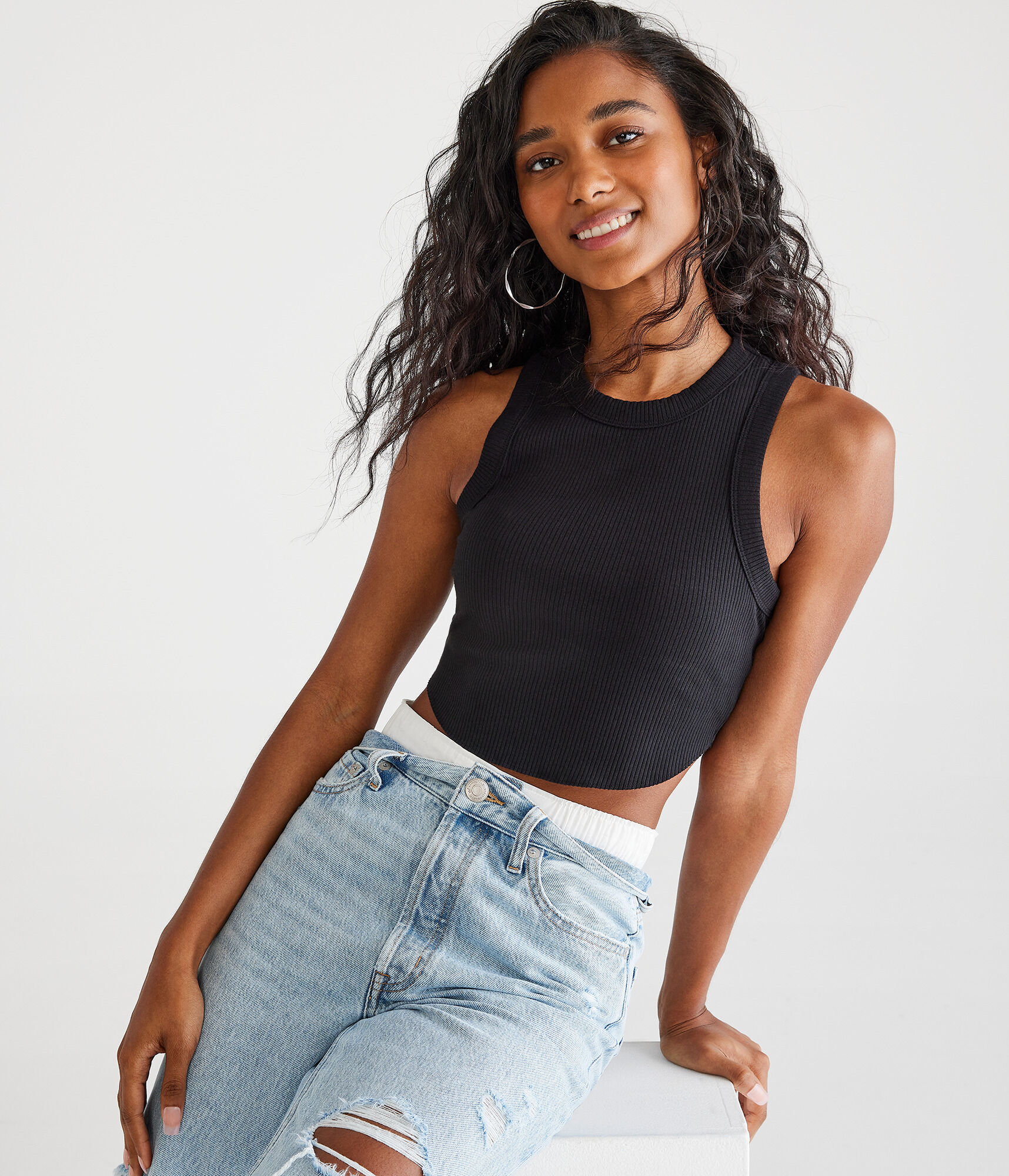 Cropped High-Neck Tank