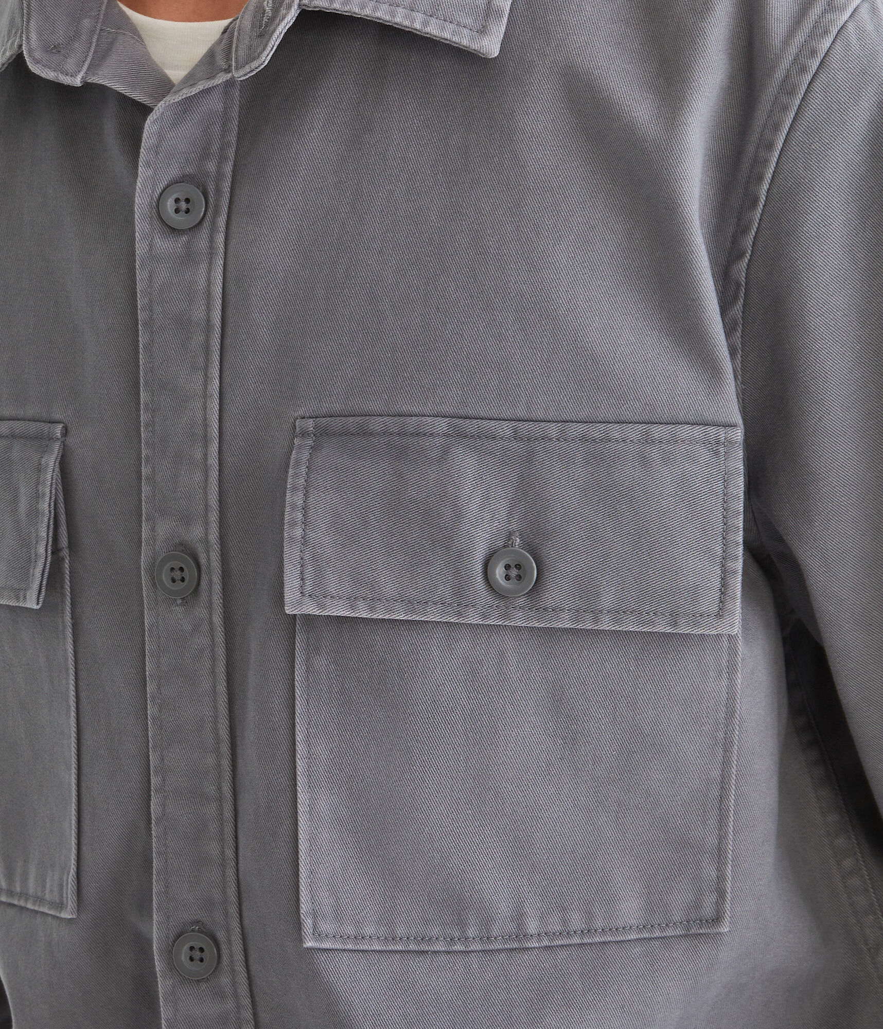 Long Sleeve Solid Twill Shirt